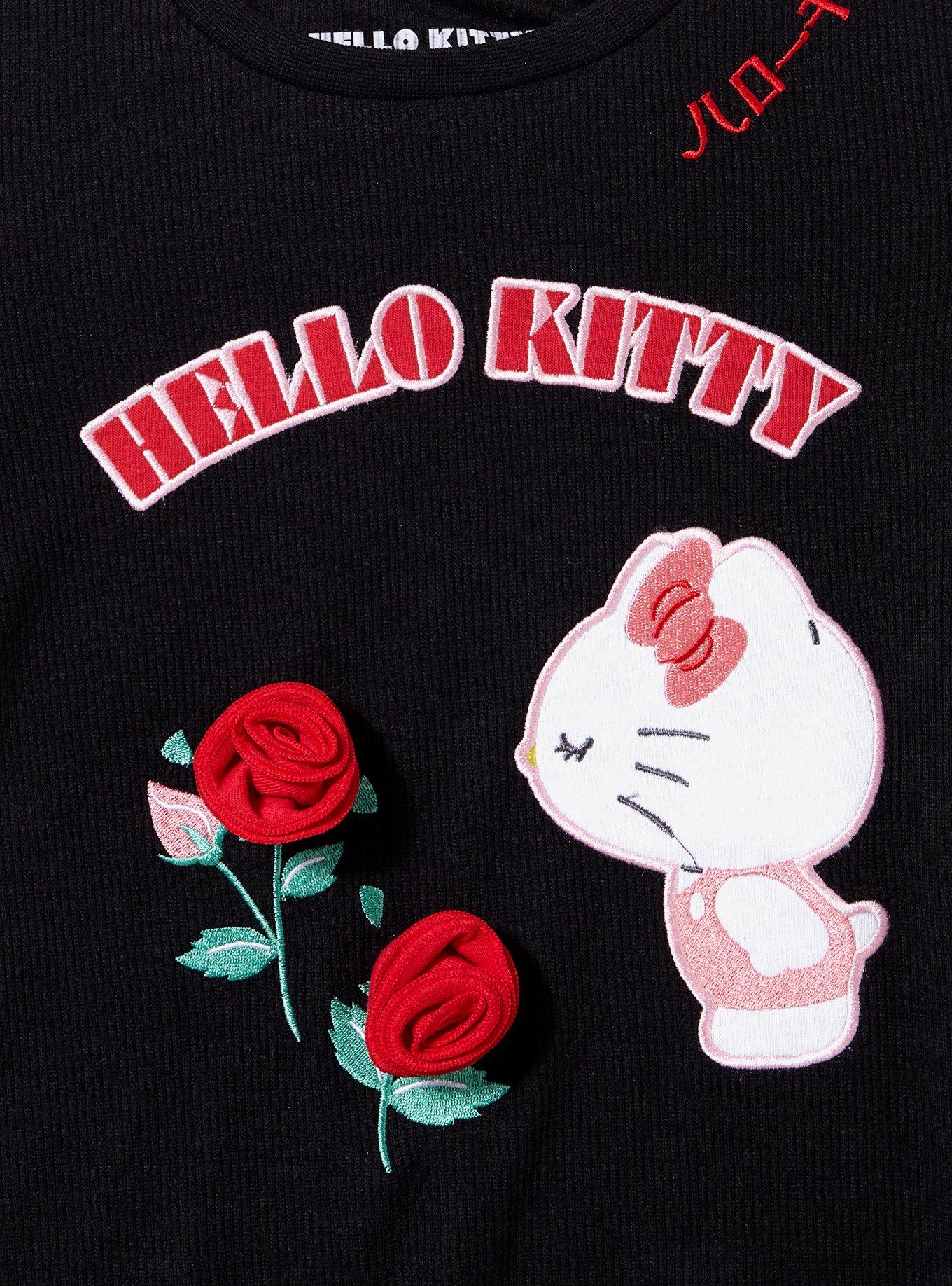 Sanrio Hello Kitty Rose Lettuce Hem Youth T-Shirt, MULTI, alternate