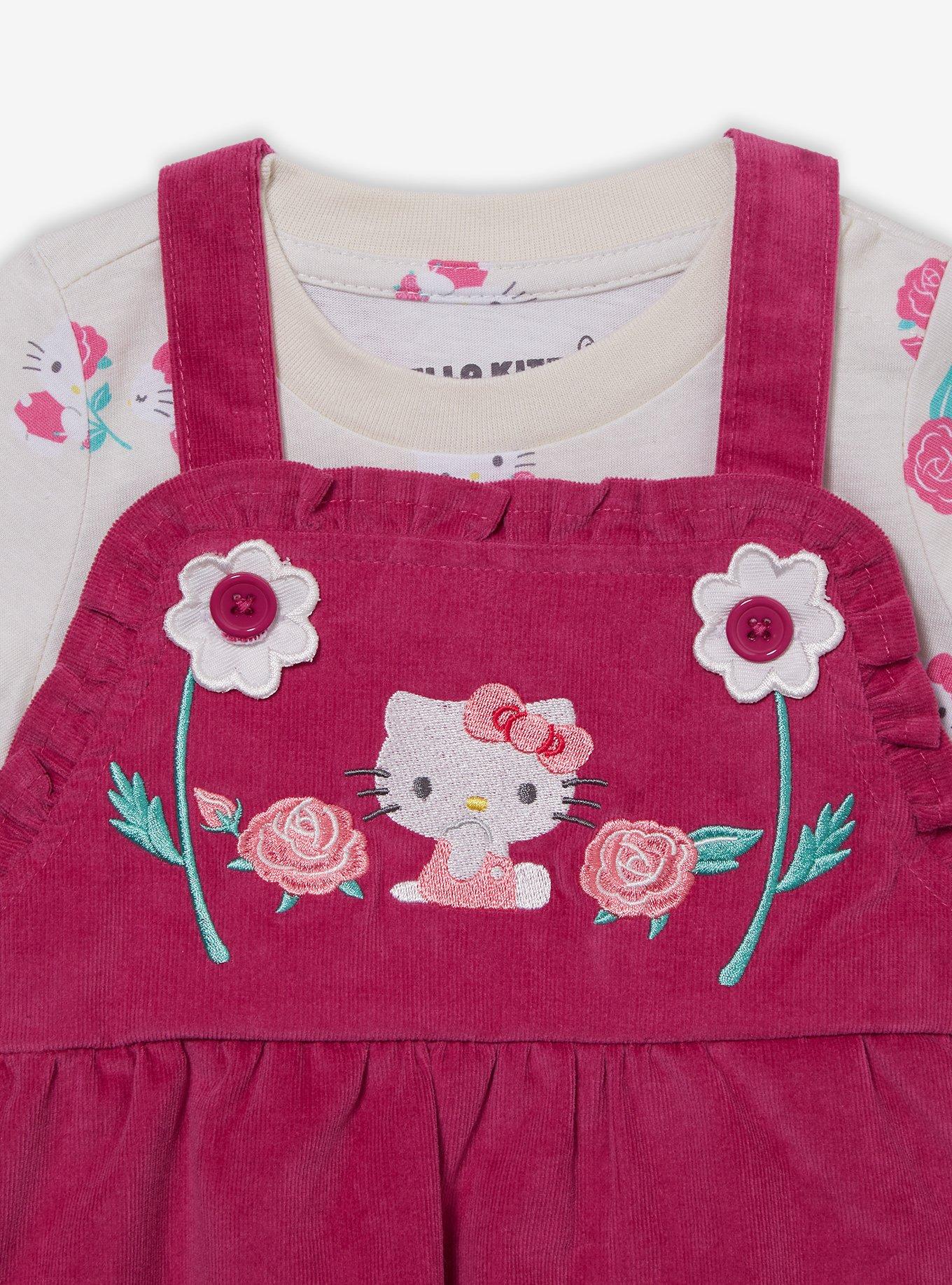 Sanrio Hello Kitty Rose Infant Long Sleeve Shirt and Overall Set — BoxLunch Exclusive, MULTI, alternate