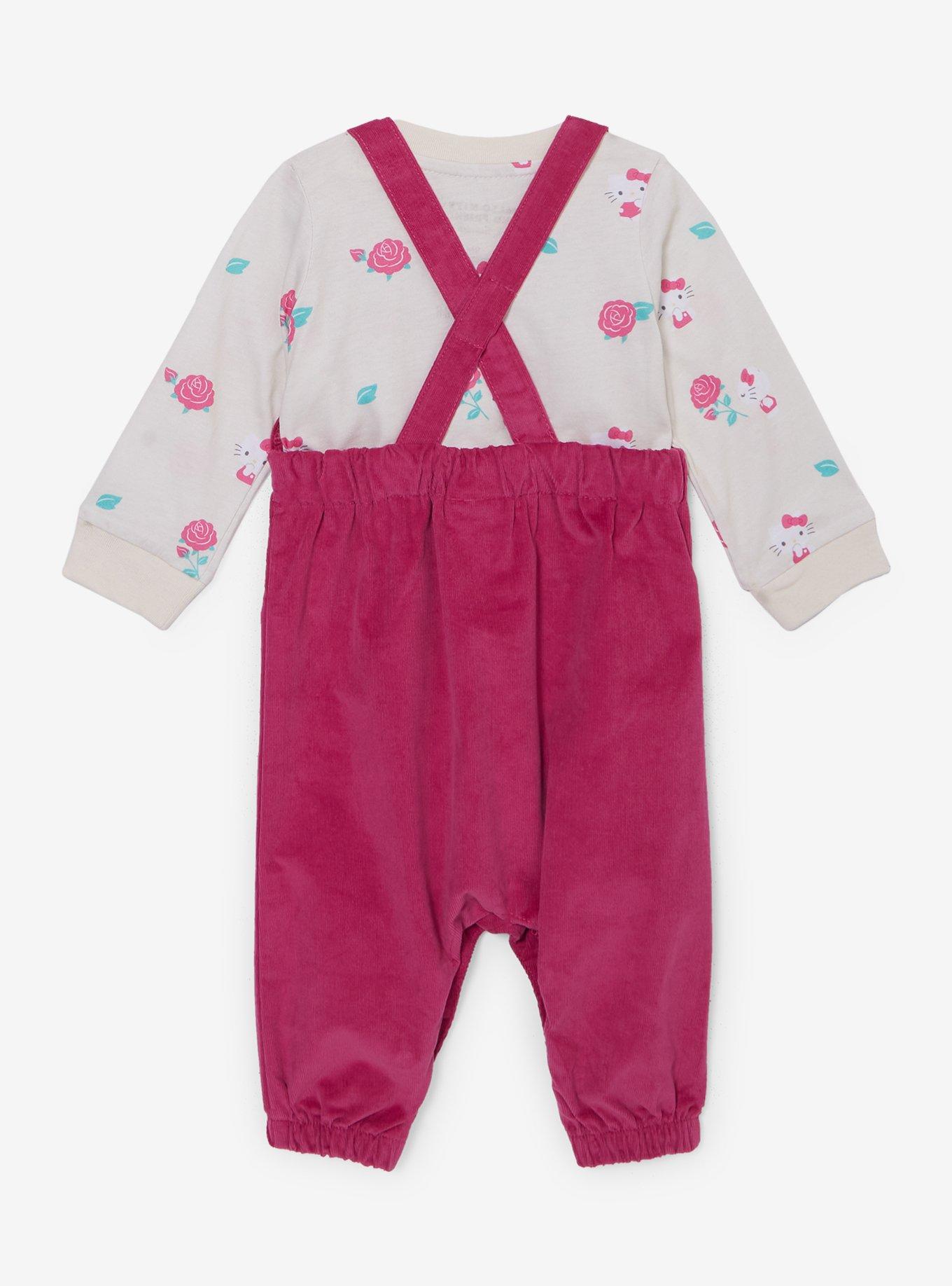 Sanrio Hello Kitty Rose Infant Long Sleeve Shirt and Overall Set — BoxLunch Exclusive, MULTI, alternate