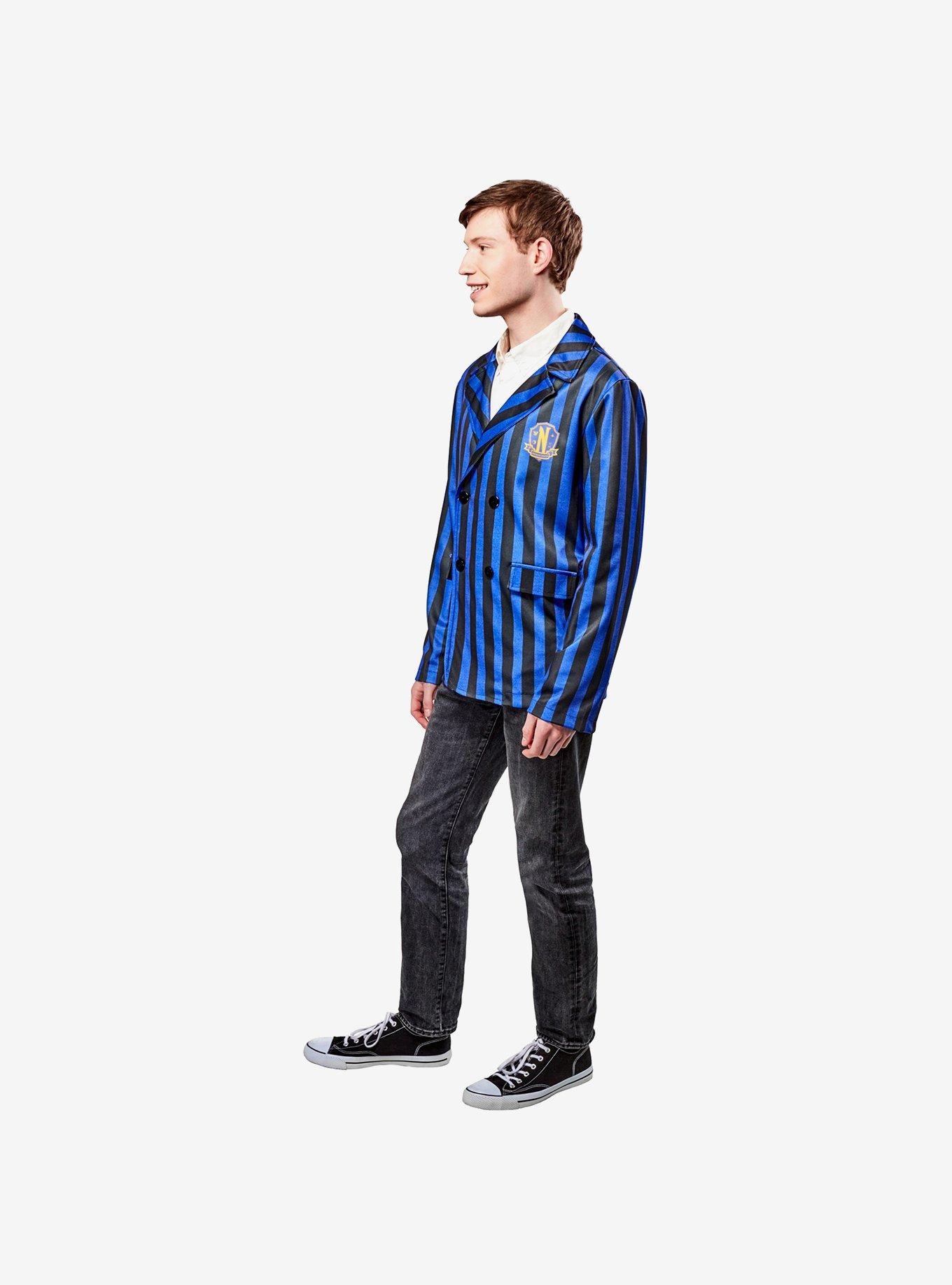 Wednesday Nevermore Academy Men's Uniform Jacket, BLUE, alternate
