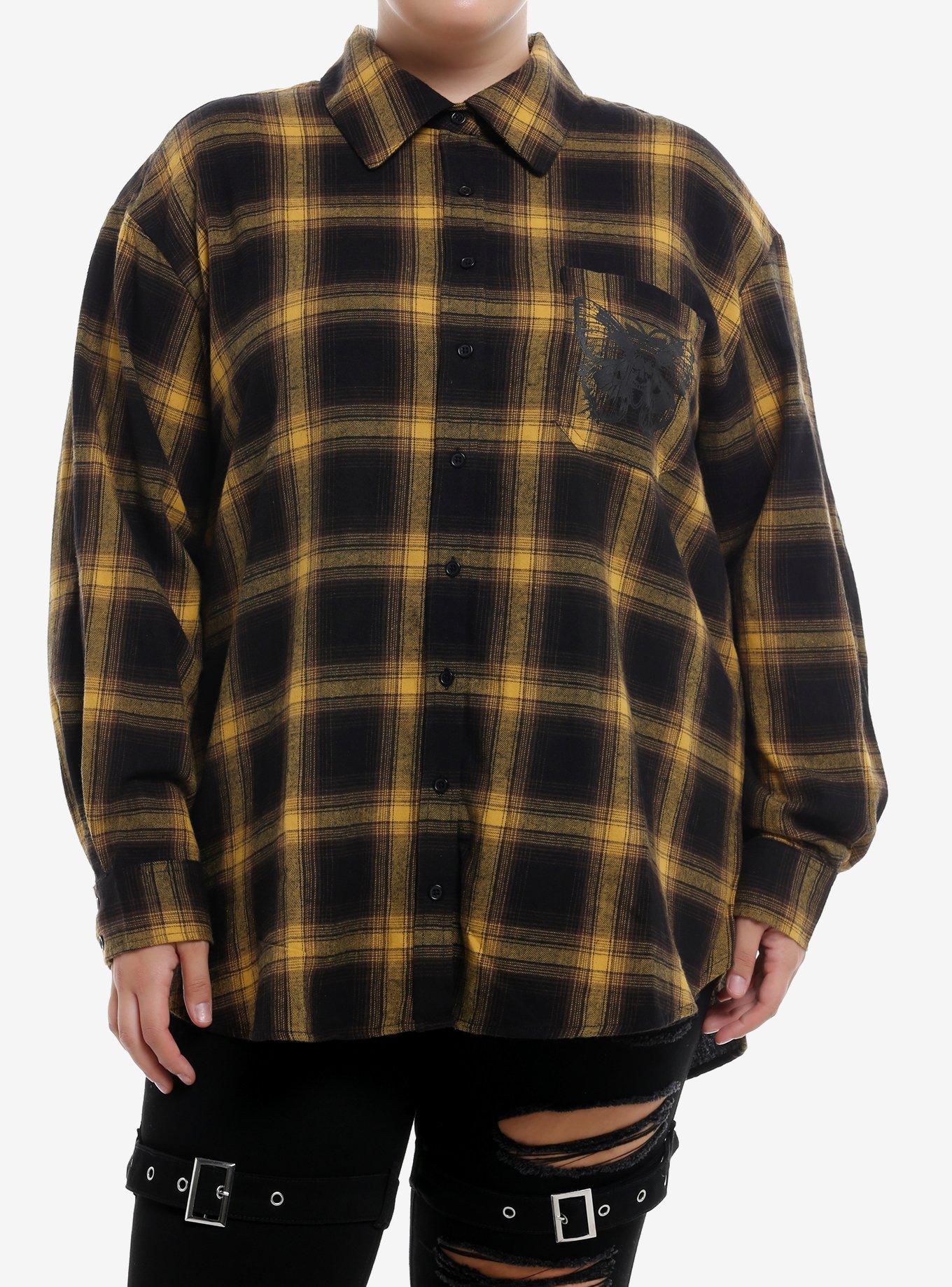 Thorn & Fable Harvest Magic Plaid Flannel Girls Button-Up Plus Size, , hi-res