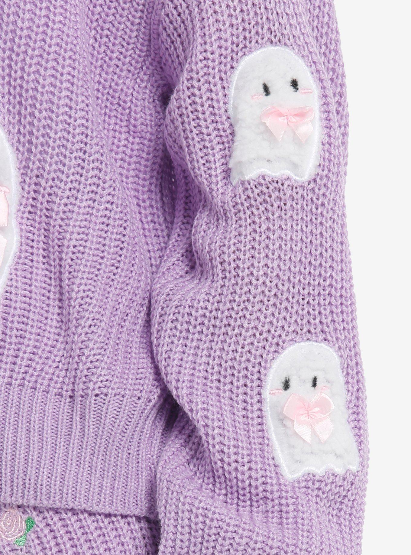 Sweet Society Pastel Purple Ghost Knit Girls Cardigan