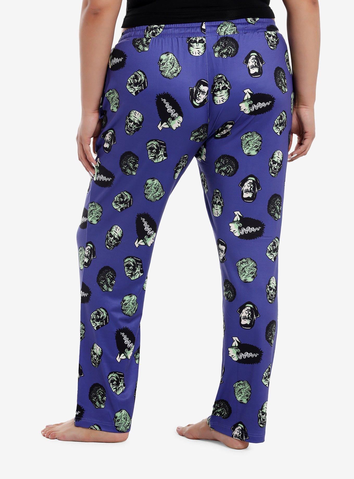 Universal Monsters Faces Pajama Pants Plus Size, , hi-res