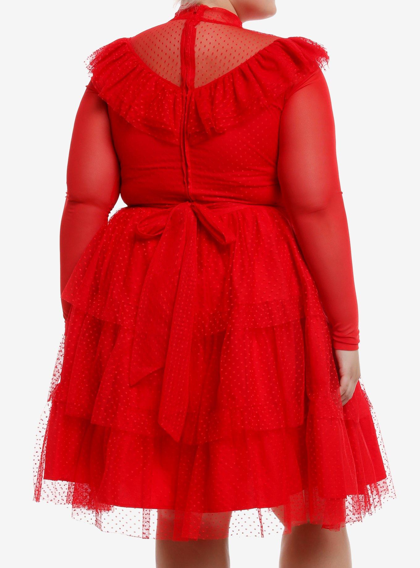 Beetlejuice Lydia Deetz Red Dress Plus Size, , hi-res