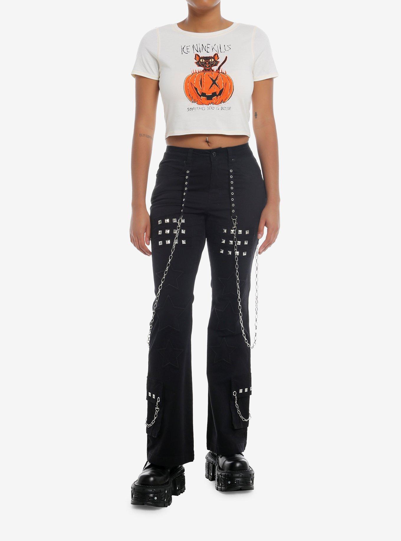 Ice Nine Kills Cat Pumpkin Girls Baby T-Shirt, CREAM, alternate