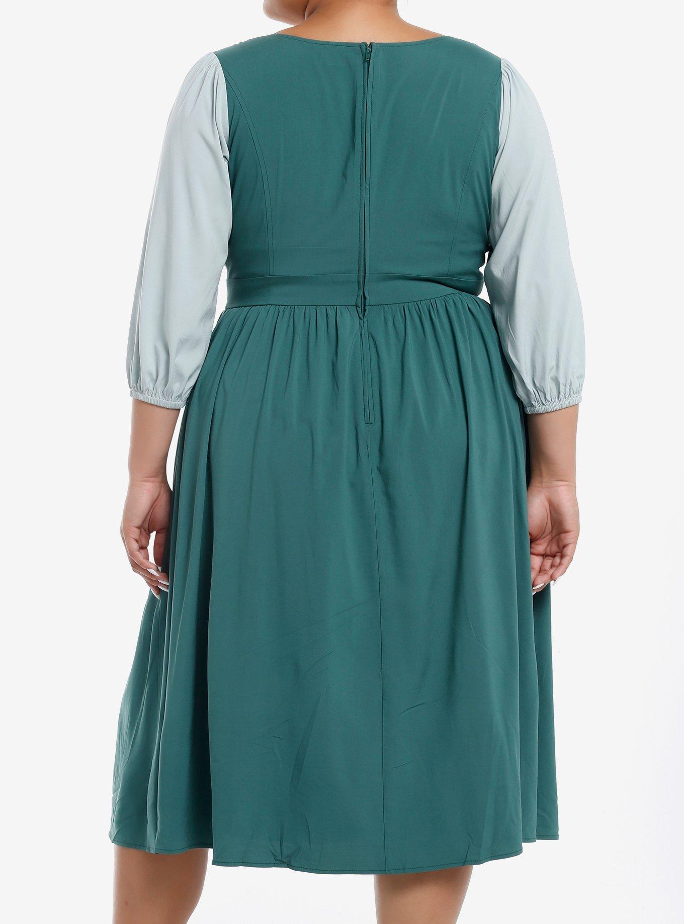 The Lord Of The Rings Hobbit Lace-Up Dress Plus Size, GREEN, alternate