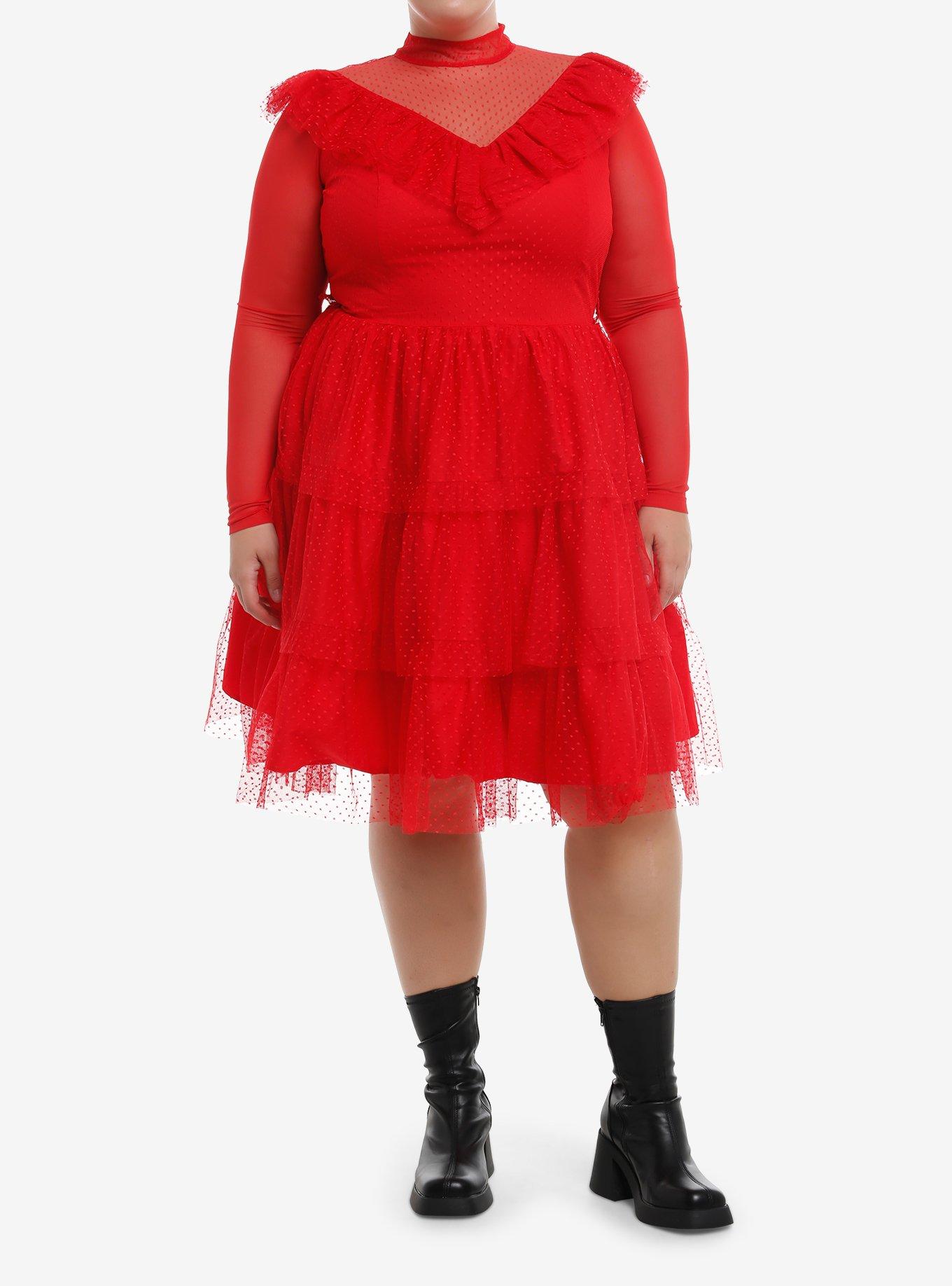 Beetlejuice Lydia Deetz Red Dress Plus Size, RED, alternate