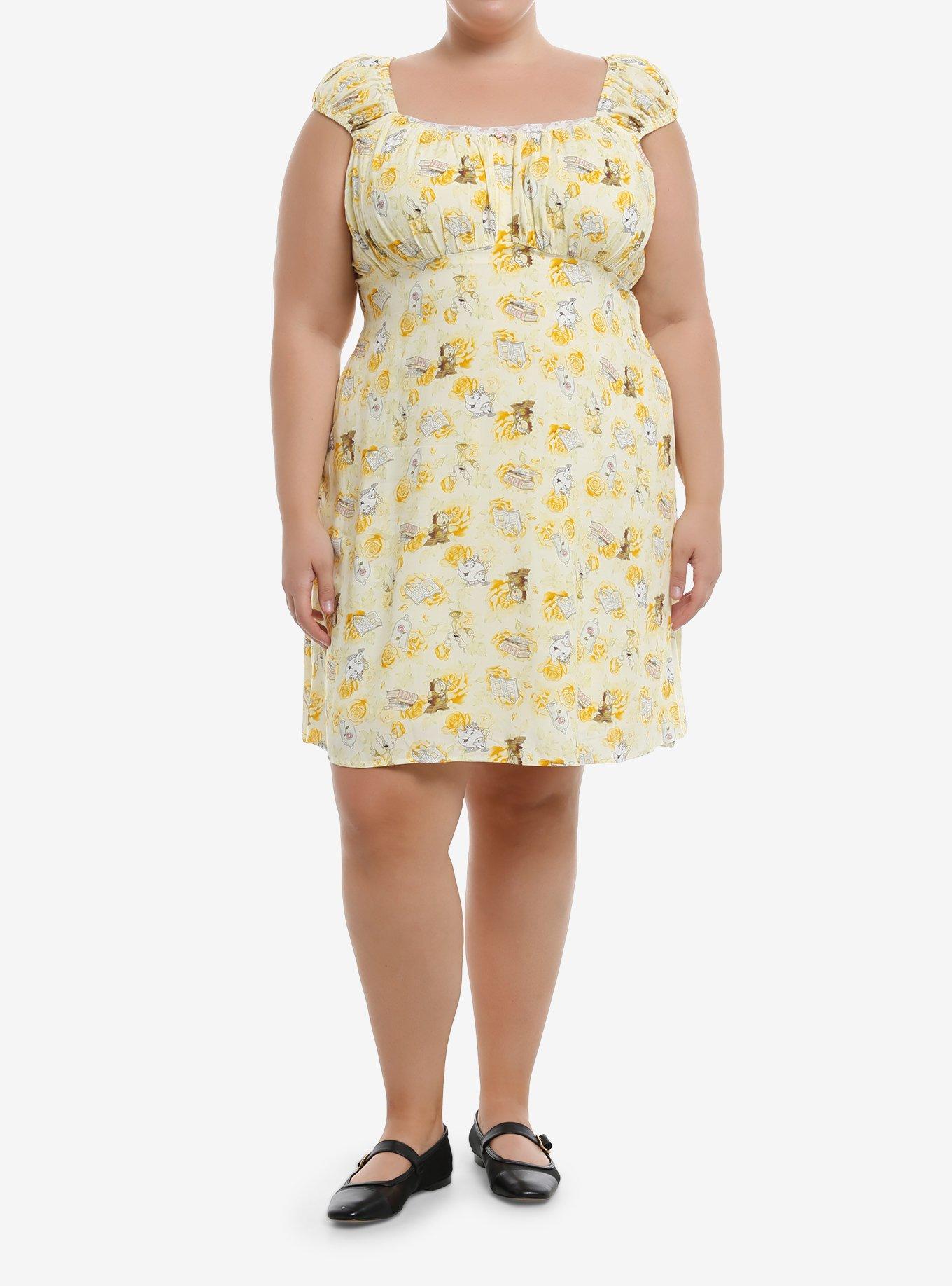 Disney Beauty And The Beast Character & Roses Dress Plus Size, , hi-res