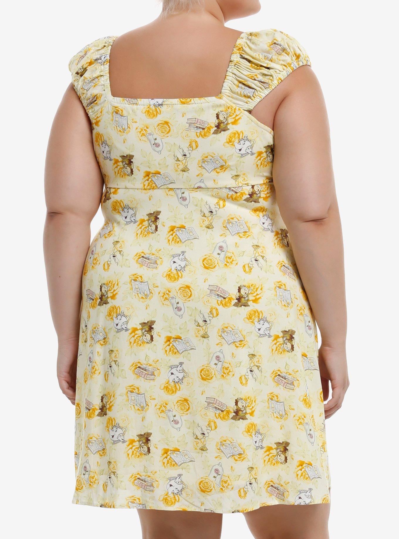 Disney Beauty And The Beast Character & Roses Dress Plus Size, MULTI, alternate