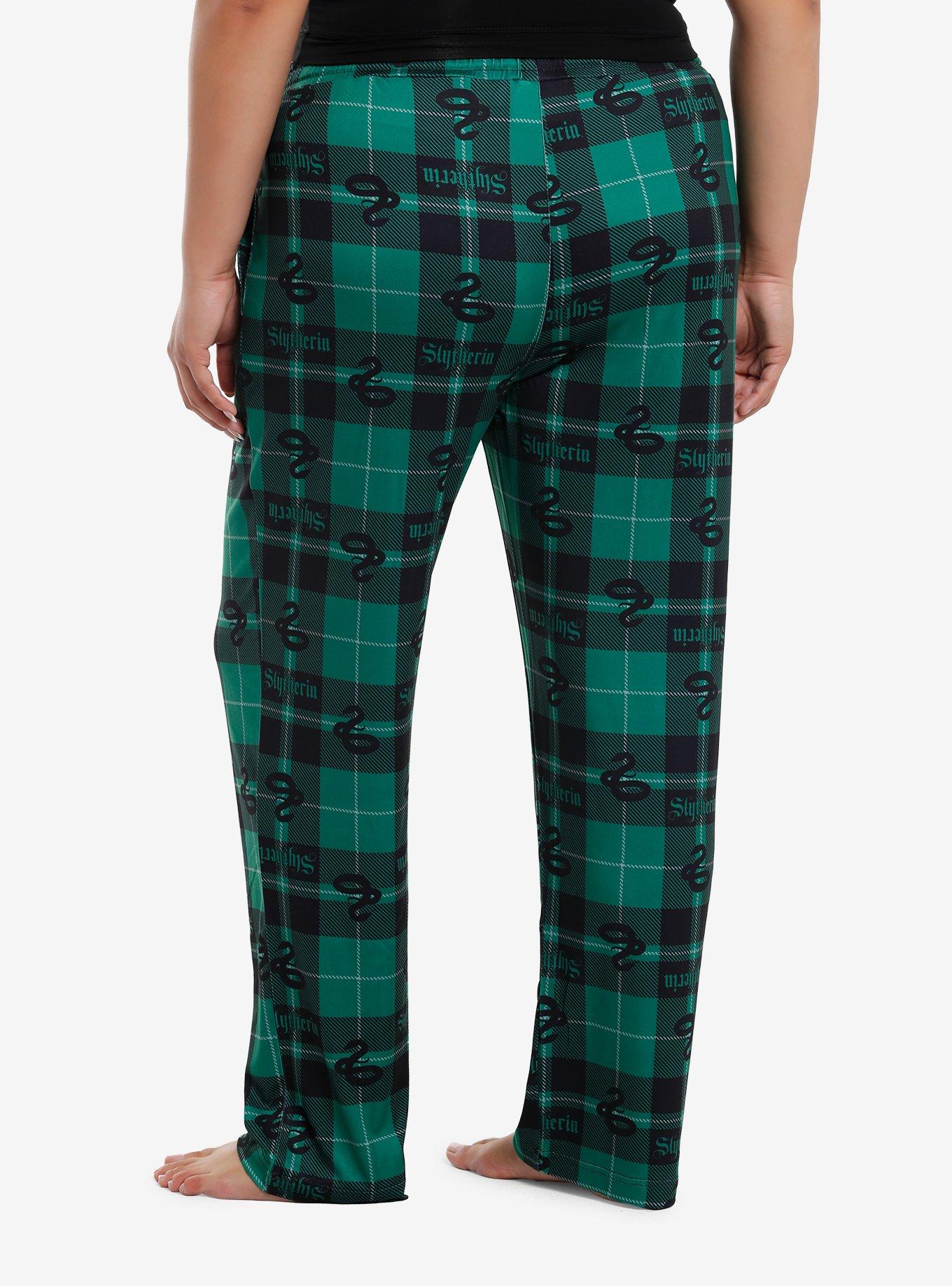 Harry Potter Slytherin Plaid Pajama Pants Plus Size, , hi-res