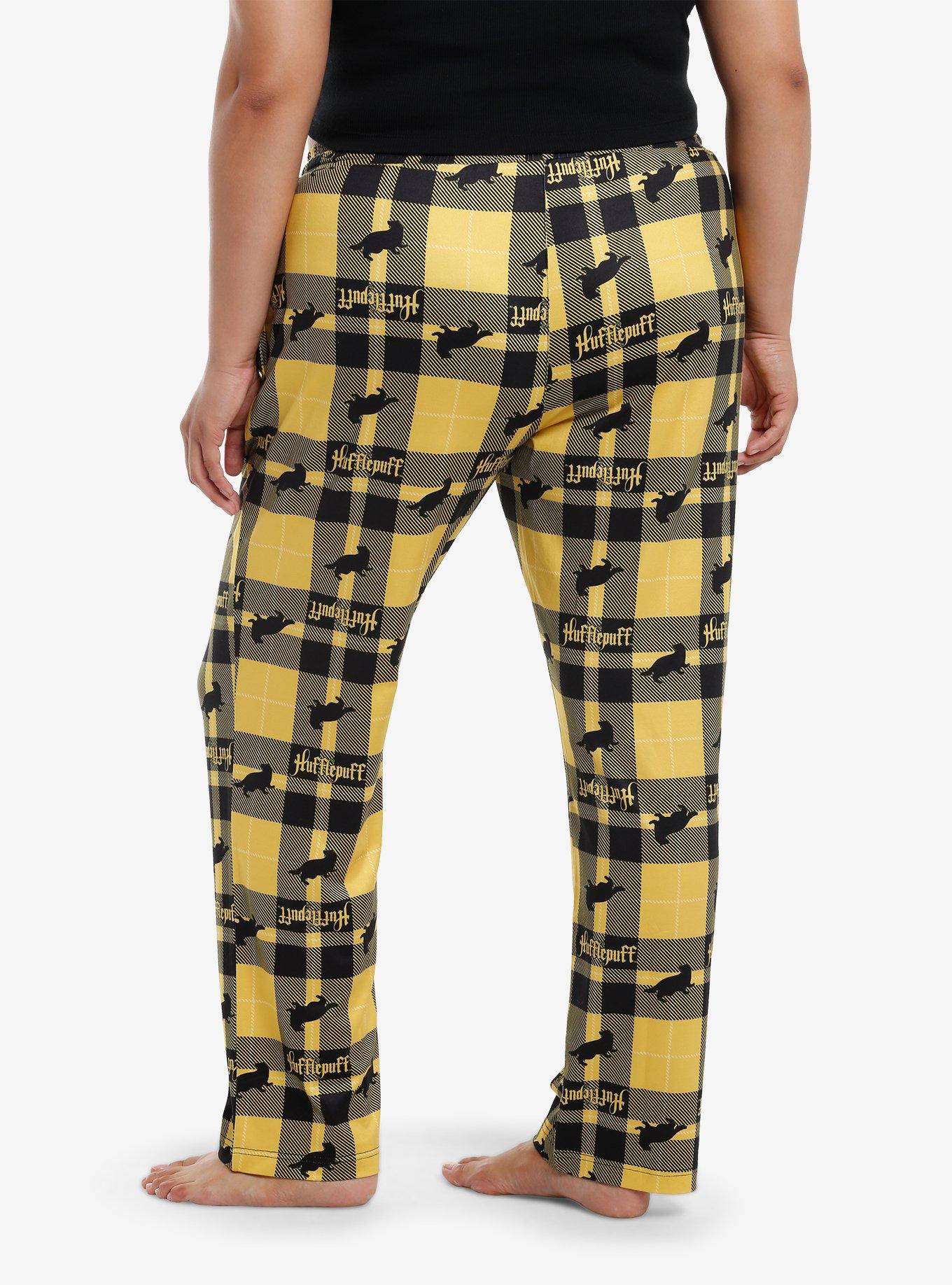 Harry Potter Hufflepuff Plaid Pajama Pants Plus Size, , hi-res