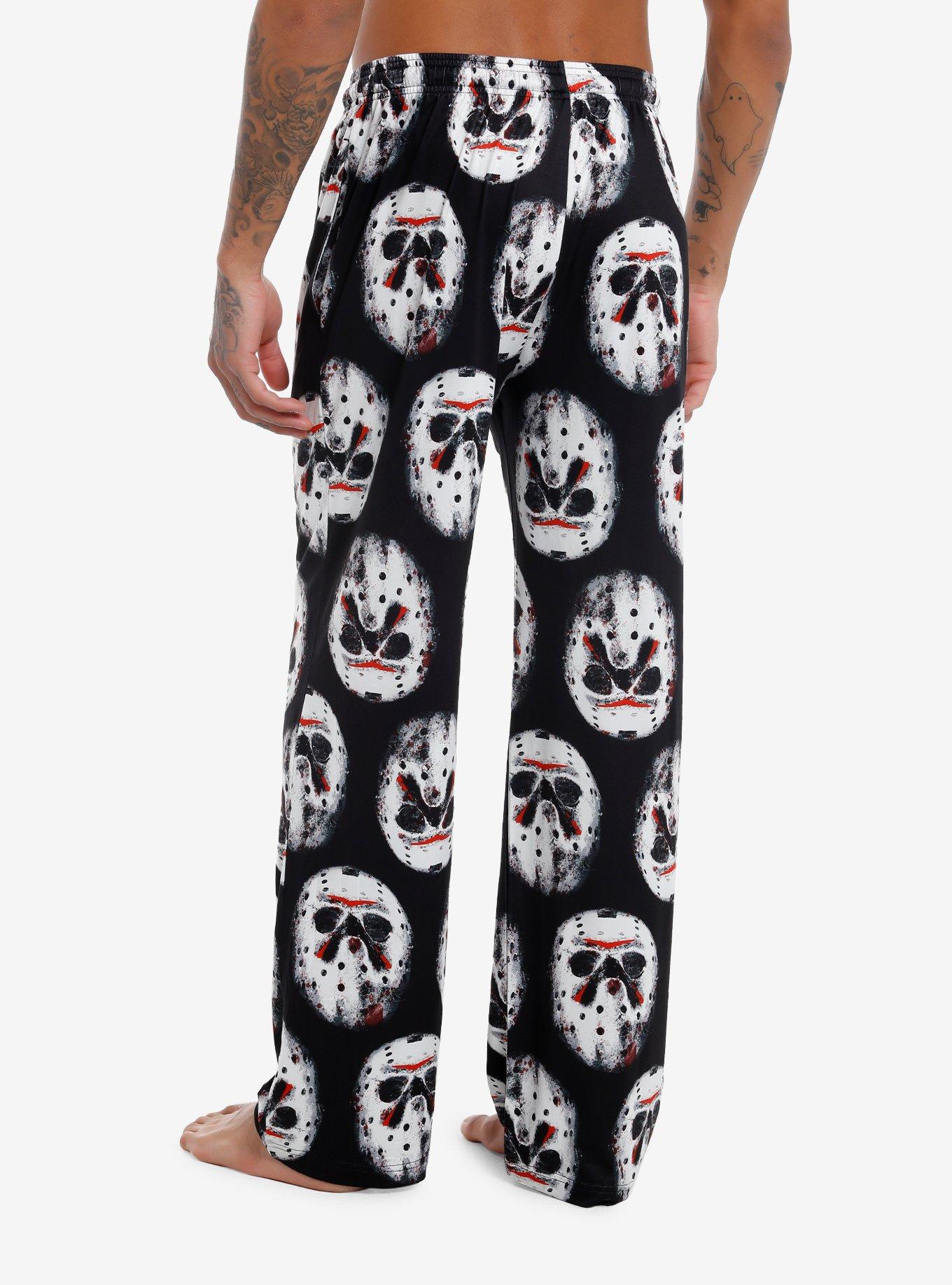 Friday The 13th Jason Mask Pajama Pants, RED, alternate