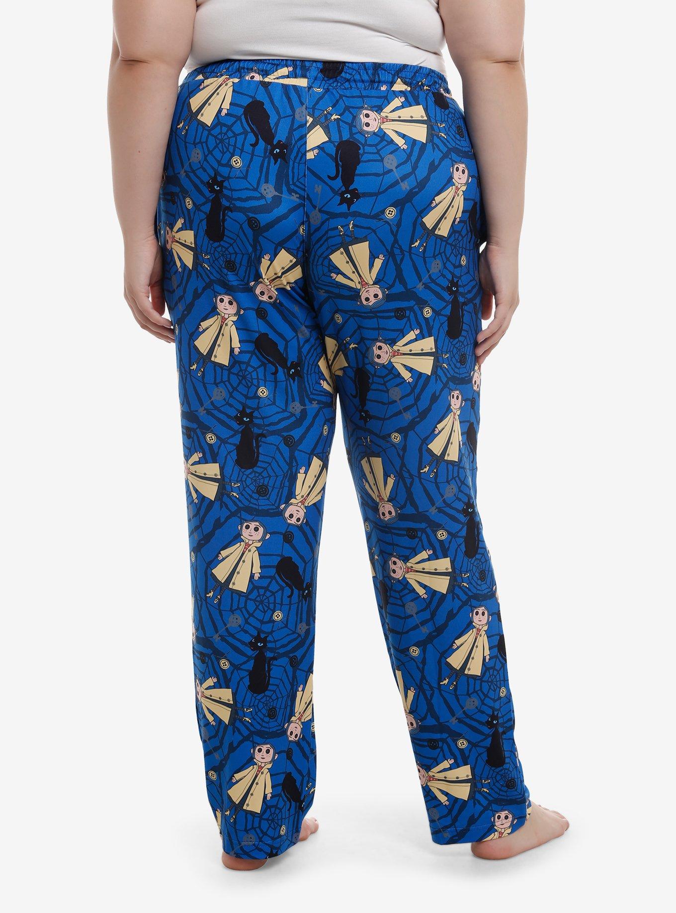 Coraline Doll & Cat Pajama Pants Plus Size, MULTI, alternate