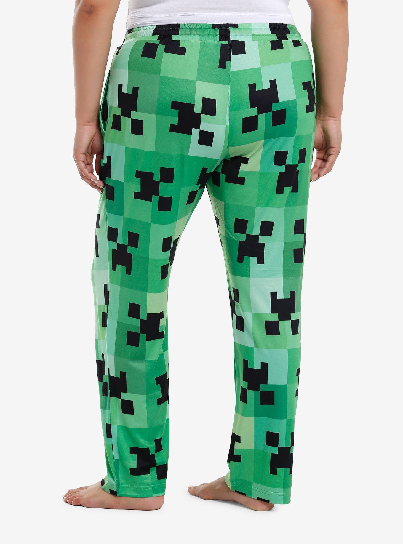 Minecraft Creeper Pajama Pants Plus Size, , hi-res