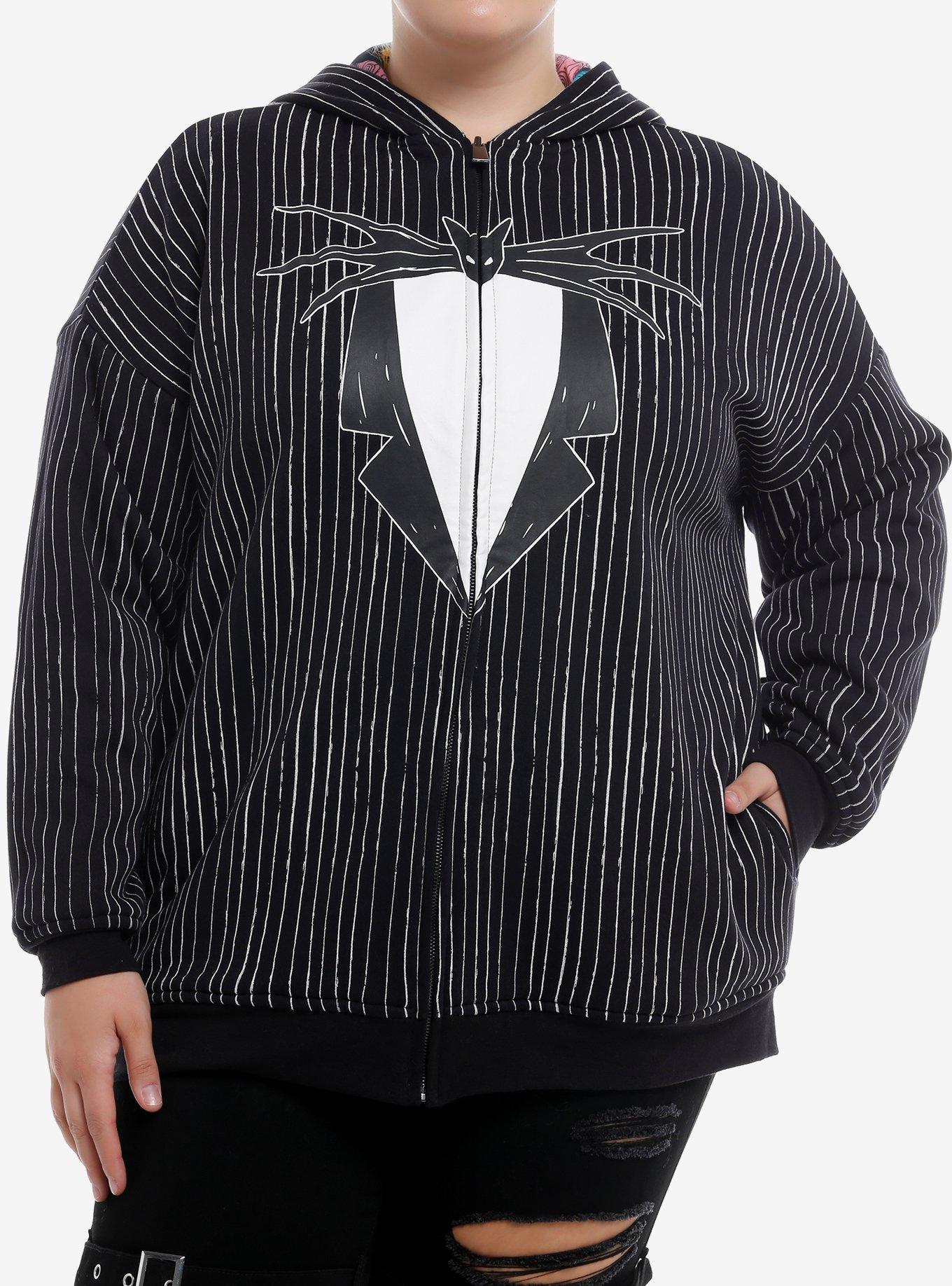 The Nightmare Before Christmas Jack & Sally Girls Reversible Hoodie Plus Size, MULTI, alternate