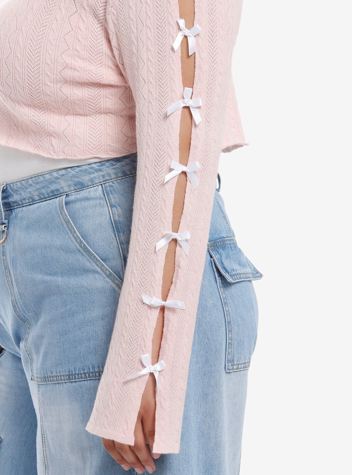 My Melody Pastel Bow Bolero Girls Crop Long-Sleeve Top Plus Size, MULTI, alternate