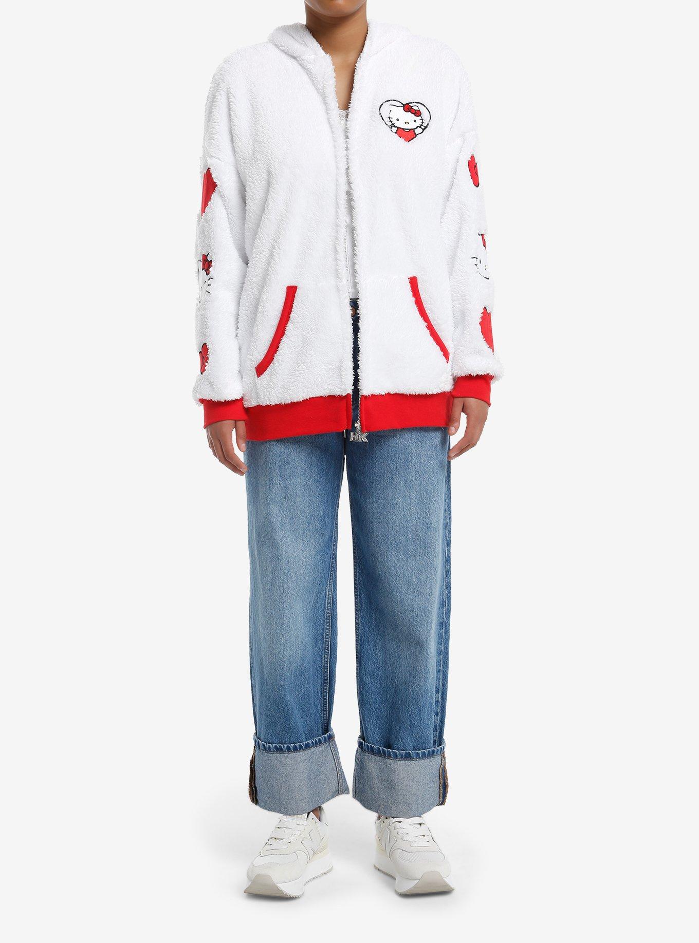 Hello Kitty 3D Ears Patch Girls Sherpa Hoodie, MULTI, alternate