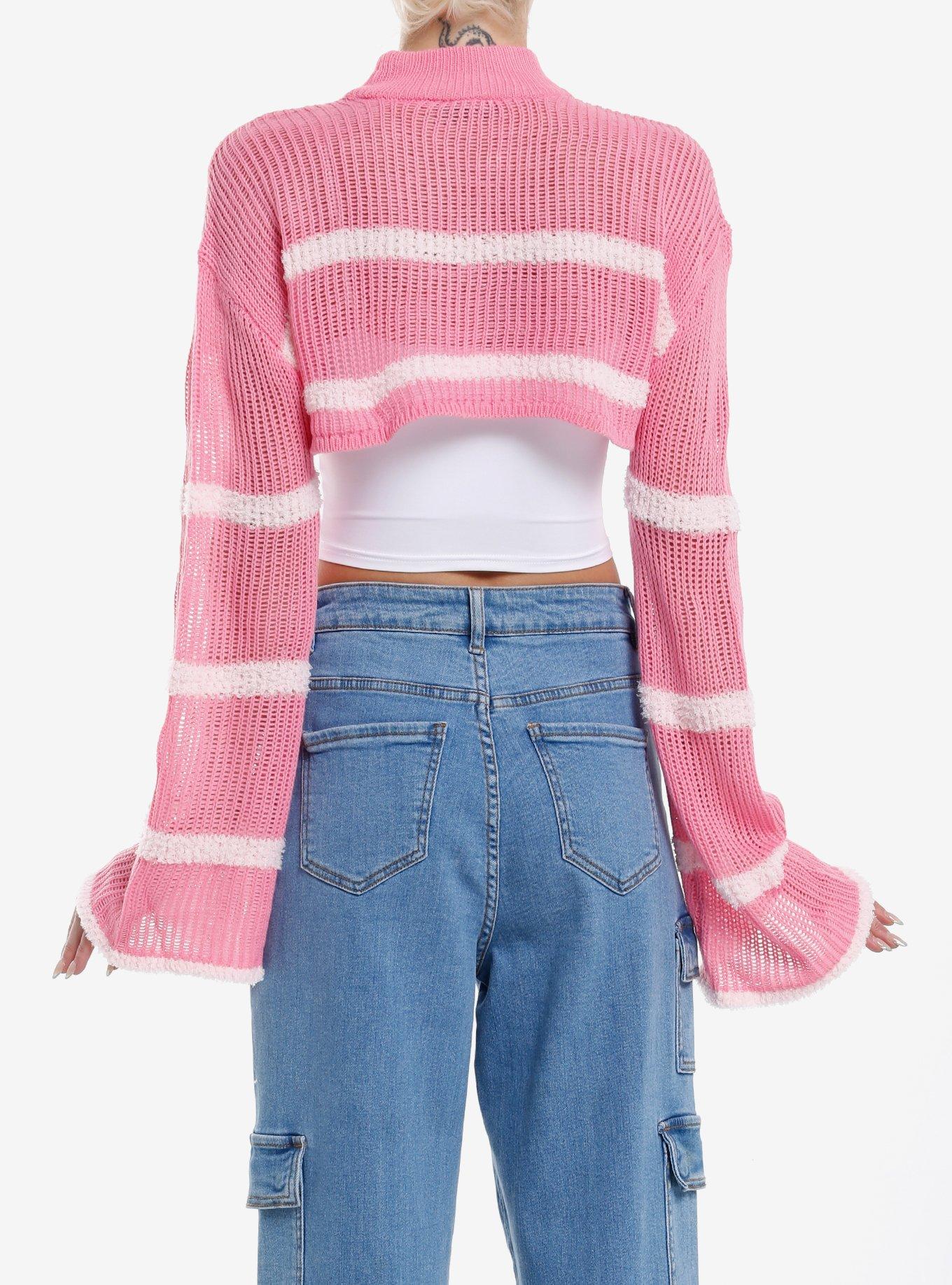 Hello Kitty Stripe Bolero Girls Crop Shrug, MULTI, alternate