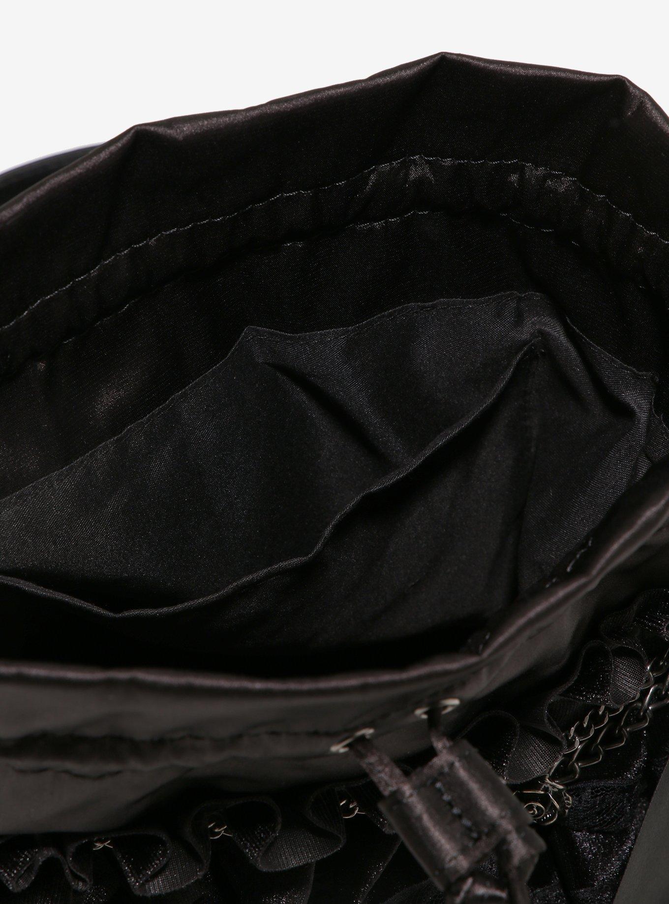 Black Ruffle Chain Bucket Bag Hot Topic Exclusive, , alternate