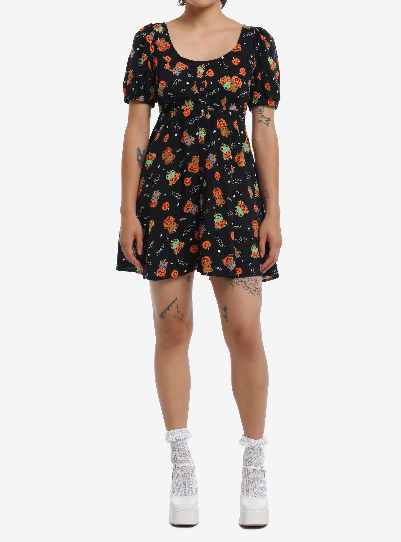 Sweet Society Critter Pumpkon Babydoll Dress, ORANGE, alternate