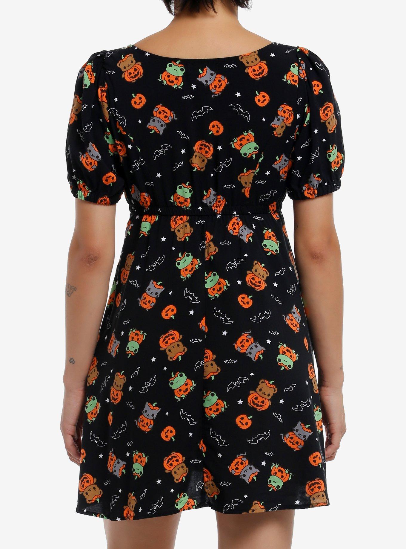 Sweet Society Critter Pumpkon Babydoll Dress, ORANGE, alternate