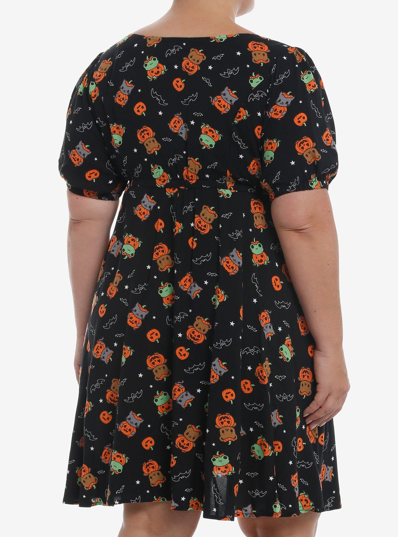 Sweet Society Critter Pumpkon Babydoll Dress Plus Size, ORANGE, alternate