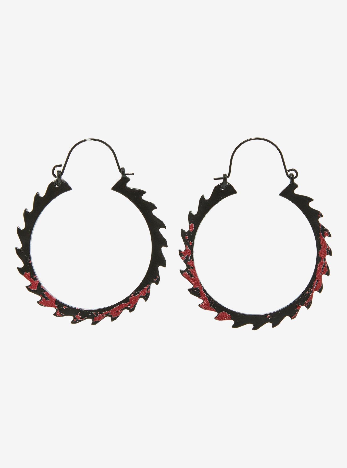 Saw Bloody Saw Hoop Earrings, , hi-res