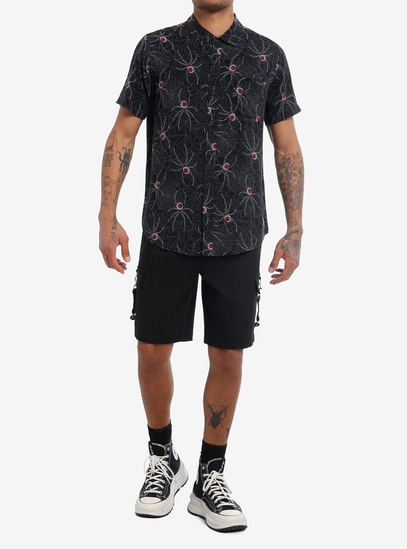 Eyeball Spider Woven Button-Up, , hi-res