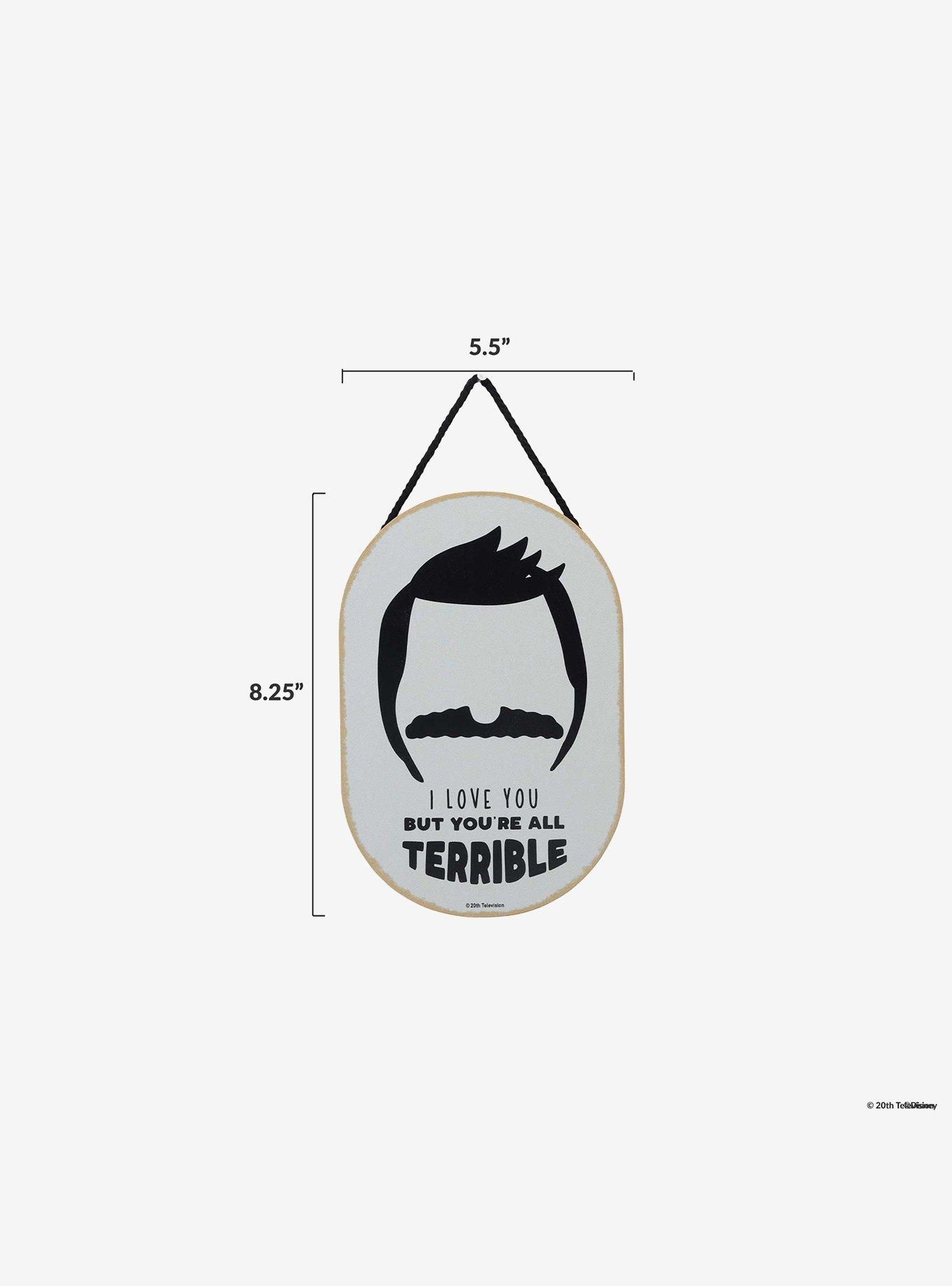 Bob's Burgers I Love You but You're All Terrible Hanging Wood Wall Decor, , alternate
