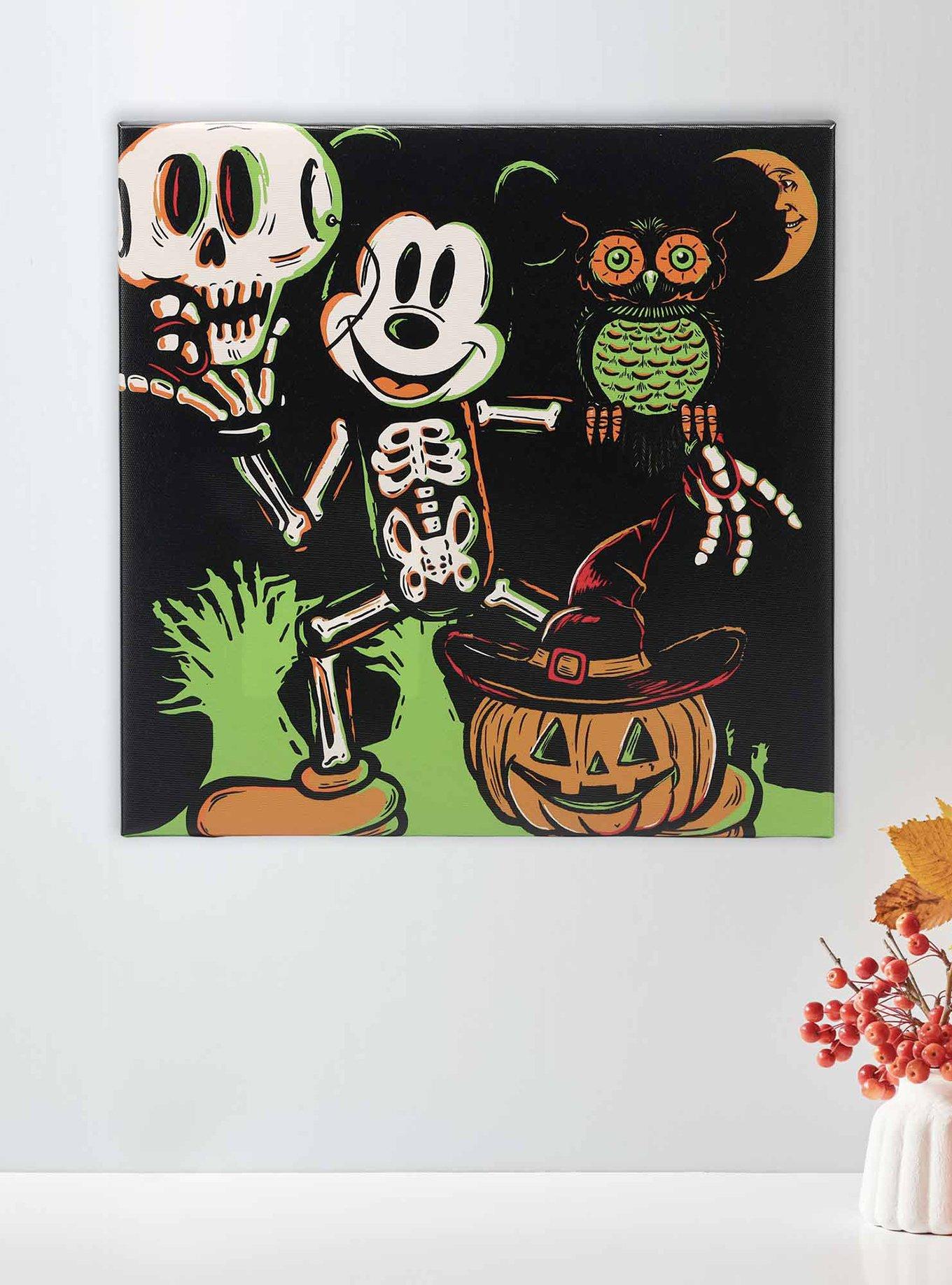 Disney Mickey Mouse Skeleton Halloween Canvas Wall Decor, , alternate