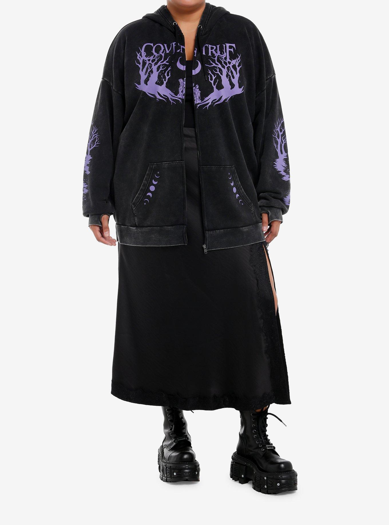 Her Universe Marvel Agatha All Along Coven True Girls Oversized Hoodie Plus Size, PURPLE, alternate