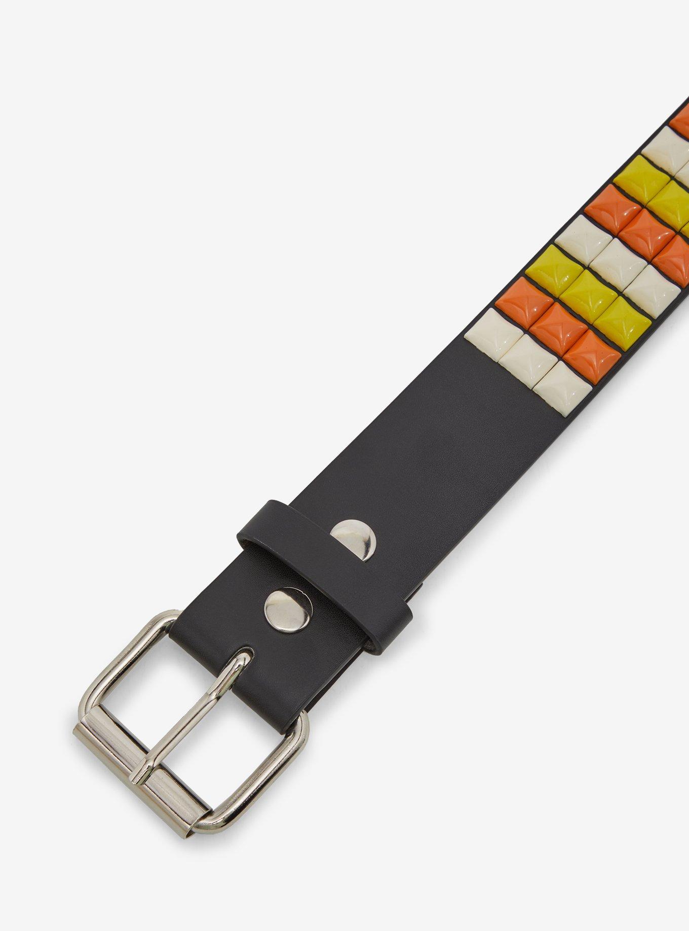 Candy Corn Stripe Pyramid Stud Belt, MULTI, alternate