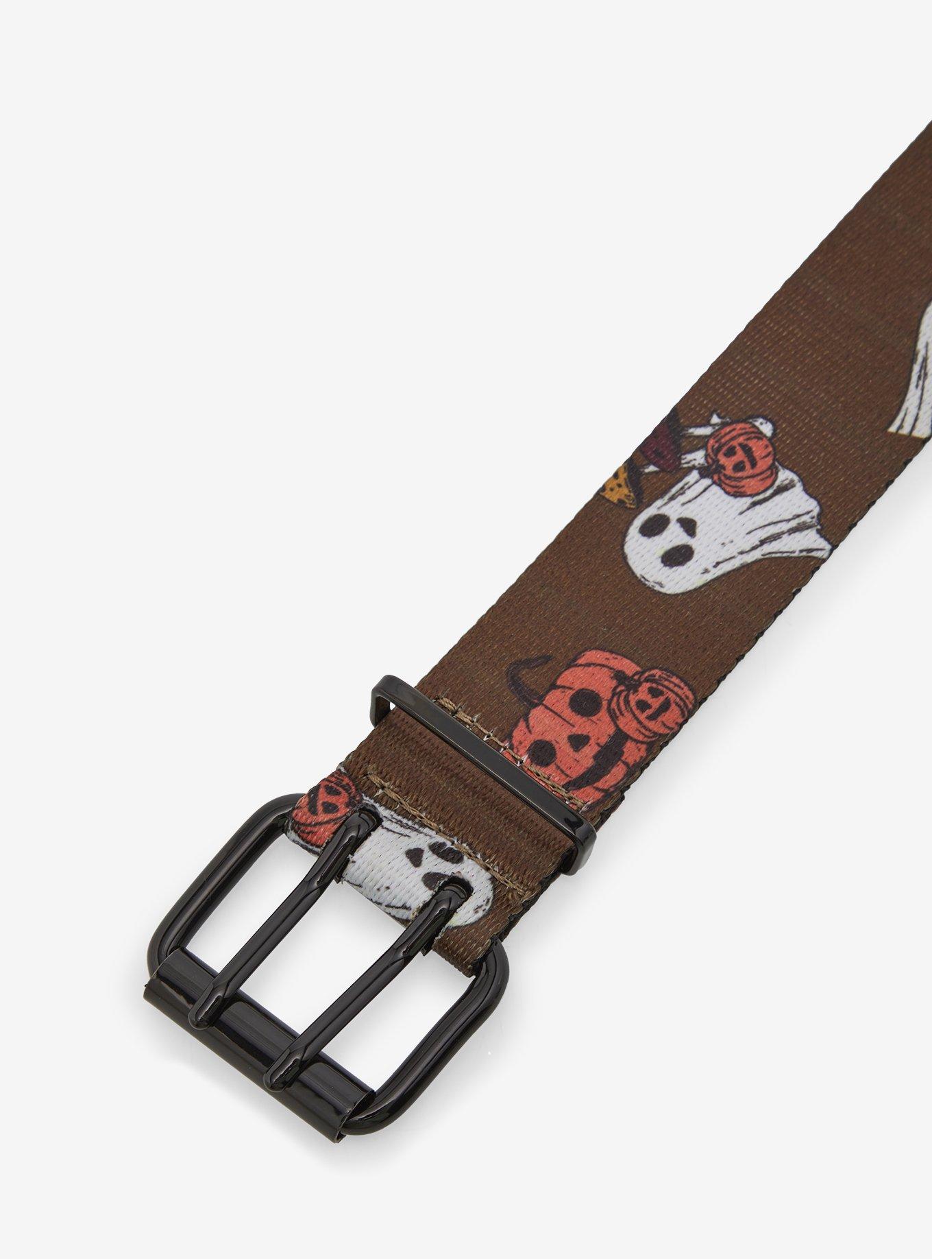 Floral Ghost & Pumpkin 2-Row Grommet Belt, , hi-res