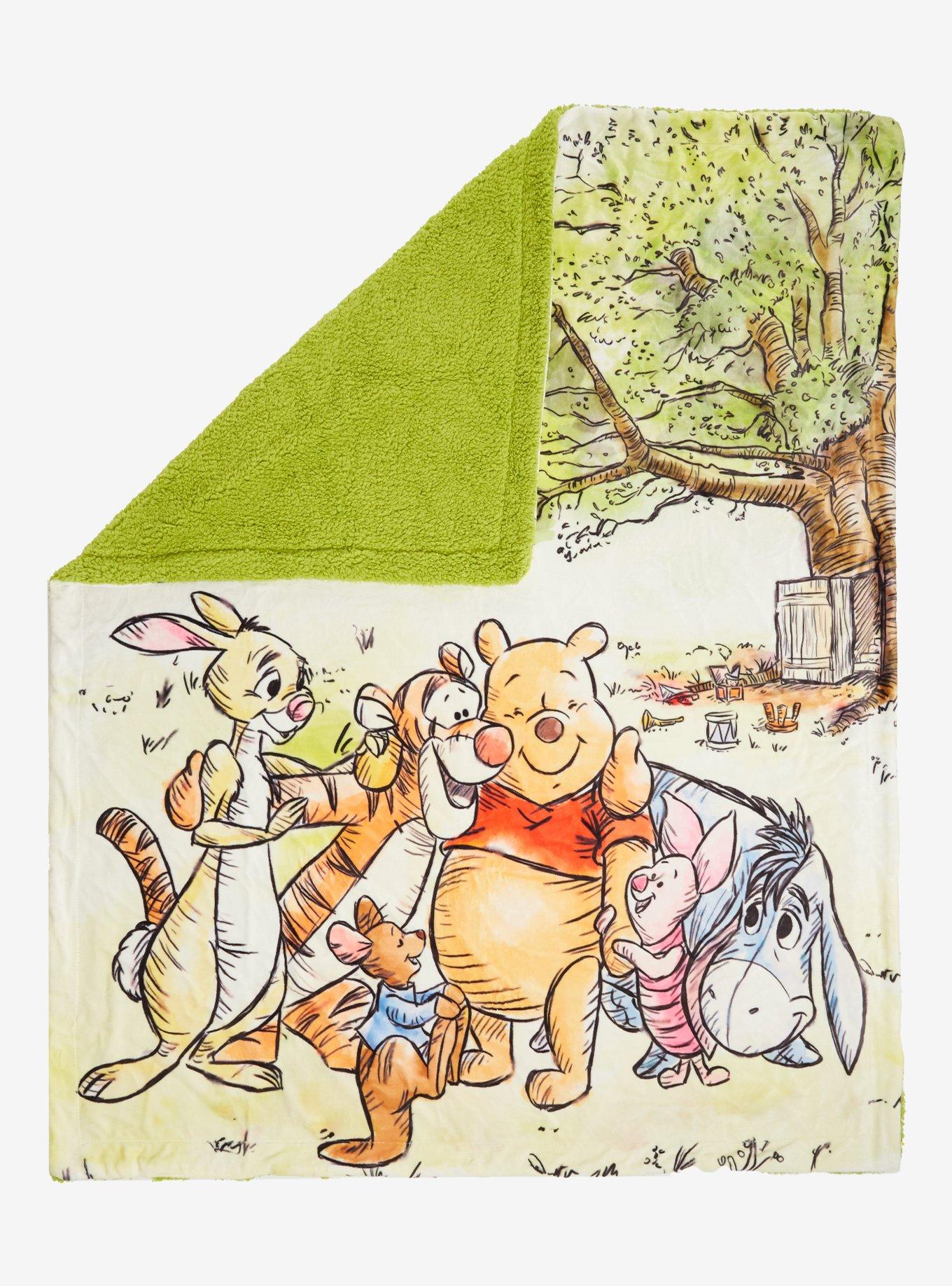 Disney Winnie the Pooh Group Portrait Sherpa Throw, , hi-res