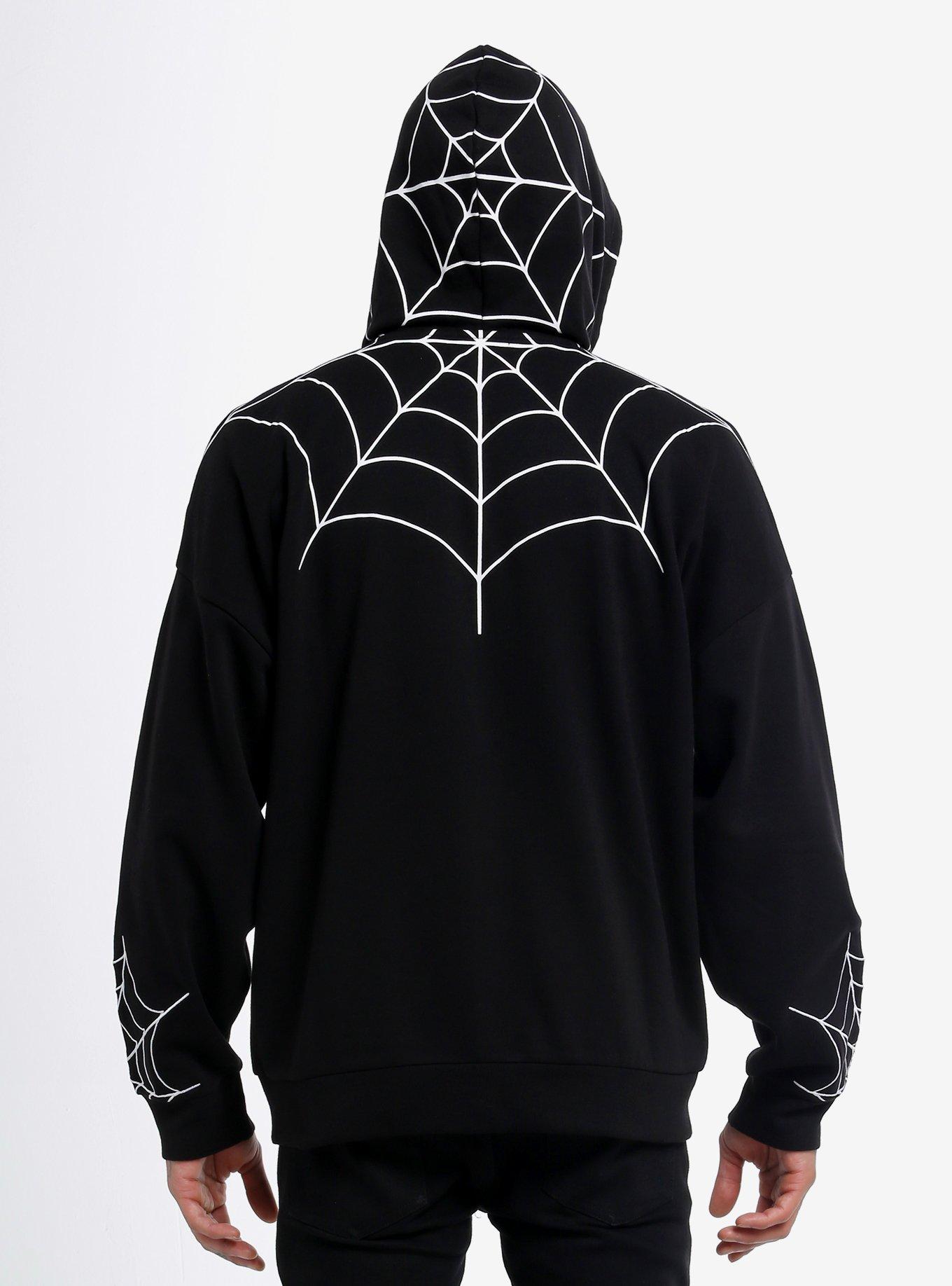 Social Collision Spiderweb Skull Hoodie, , hi-res