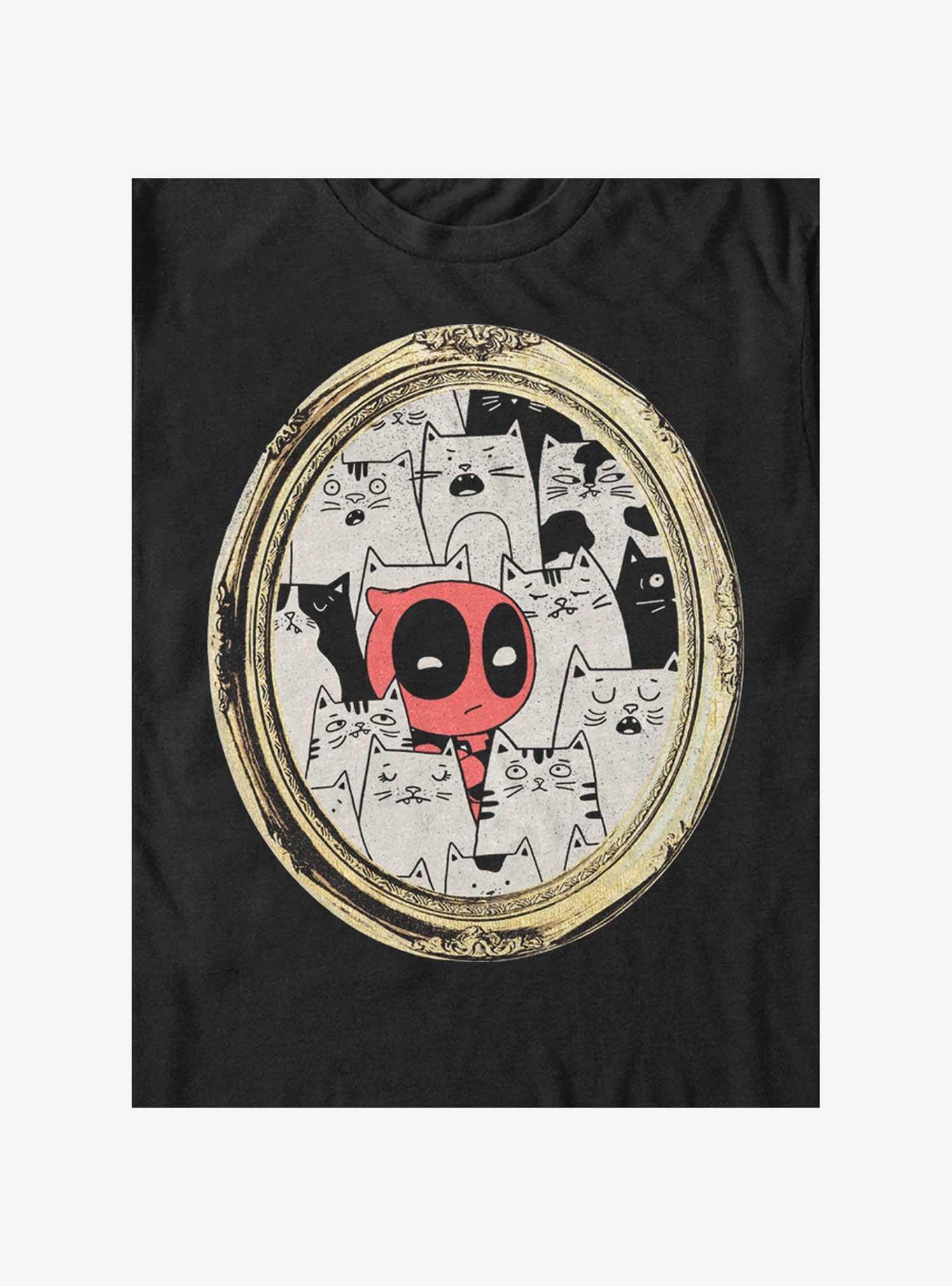 Marvel Deadpool Cats Rule Everything Around Me Portrait T-Shirt, BLACK, alternate