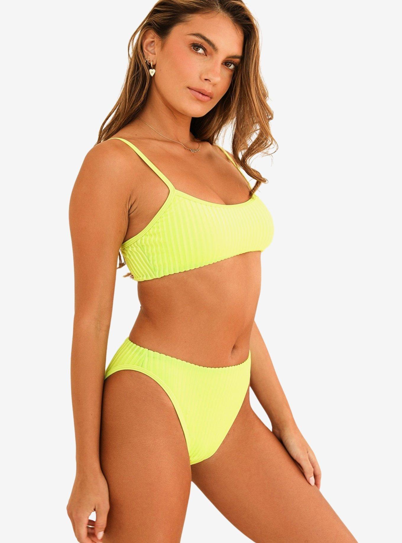 Dippin' Daisy's Brink Scoop Neck Swim Top Neon Yellow, , hi-res