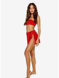 Dippin' Daisy's Aglow Adjustable Side Tie Swim Cover-Up Skirt Wild Cherry, RED, alternate