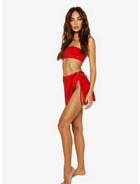 Dippin' Daisy's Aglow Adjustable Side Tie Swim Cover-Up Skirt Wild Cherry, , hi-res