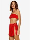 Dippin' Daisy's Aglow Adjustable Side Tie Swim Cover-Up Skirt Wild Cherry, RED, alternate
