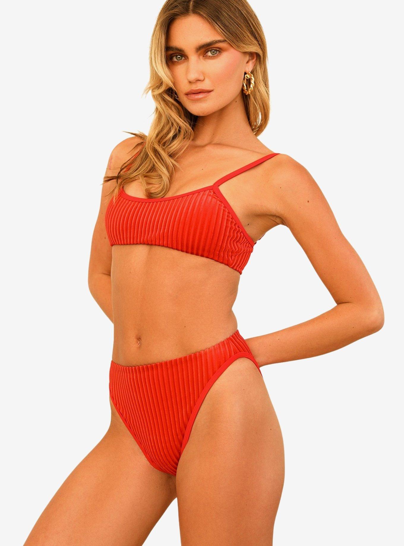 Dippin' Daisy's Brink Scoop Neck Swim Top Wild Cherry, RED, alternate