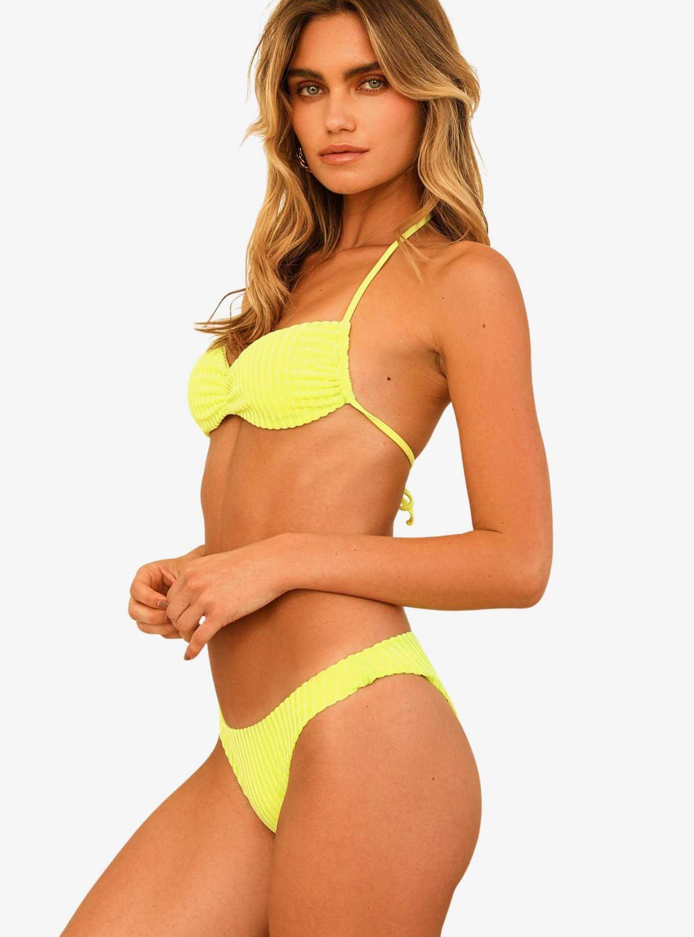 Dippin' Daisy's Nocturnal Cheeky Swim Bottom Neon Yellow, , hi-res
