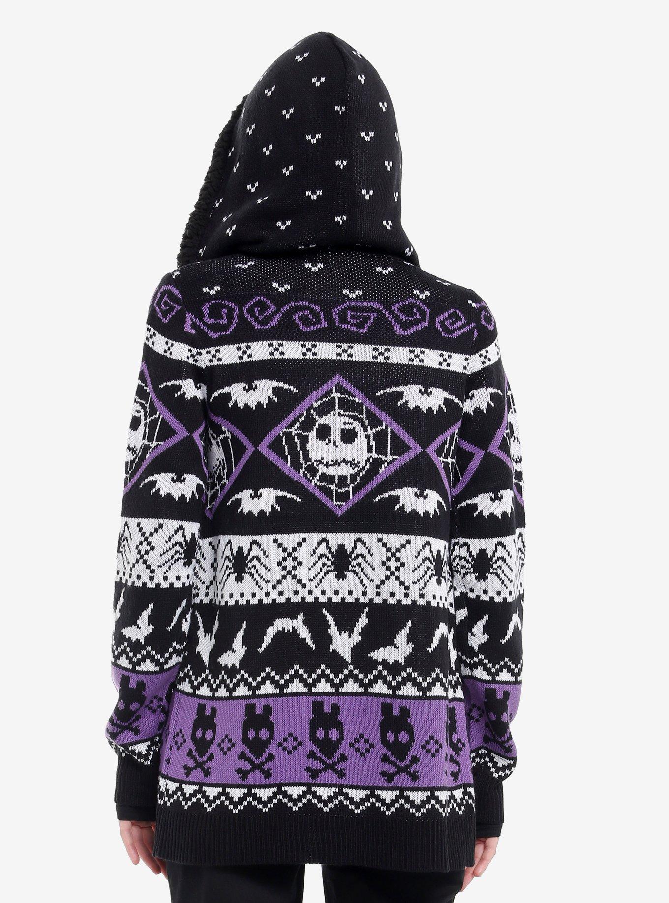 Her Universe The Nightmare Before Christmas Purple Fair Isle Sherpa Cardigan, MULTI, alternate