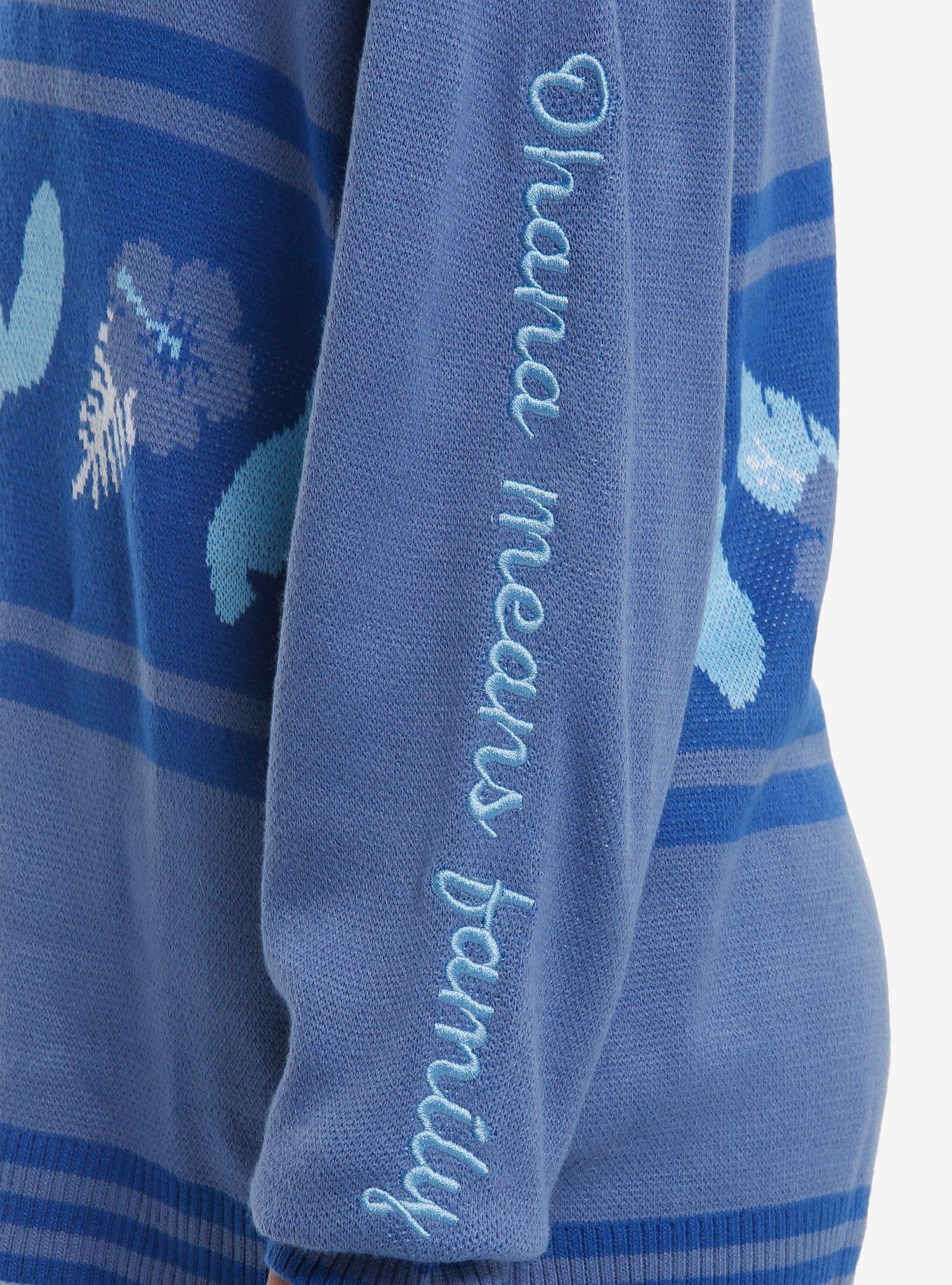 Disney Stitch Tropical Flowers Varsity Girls Cardigan, MULTI, alternate