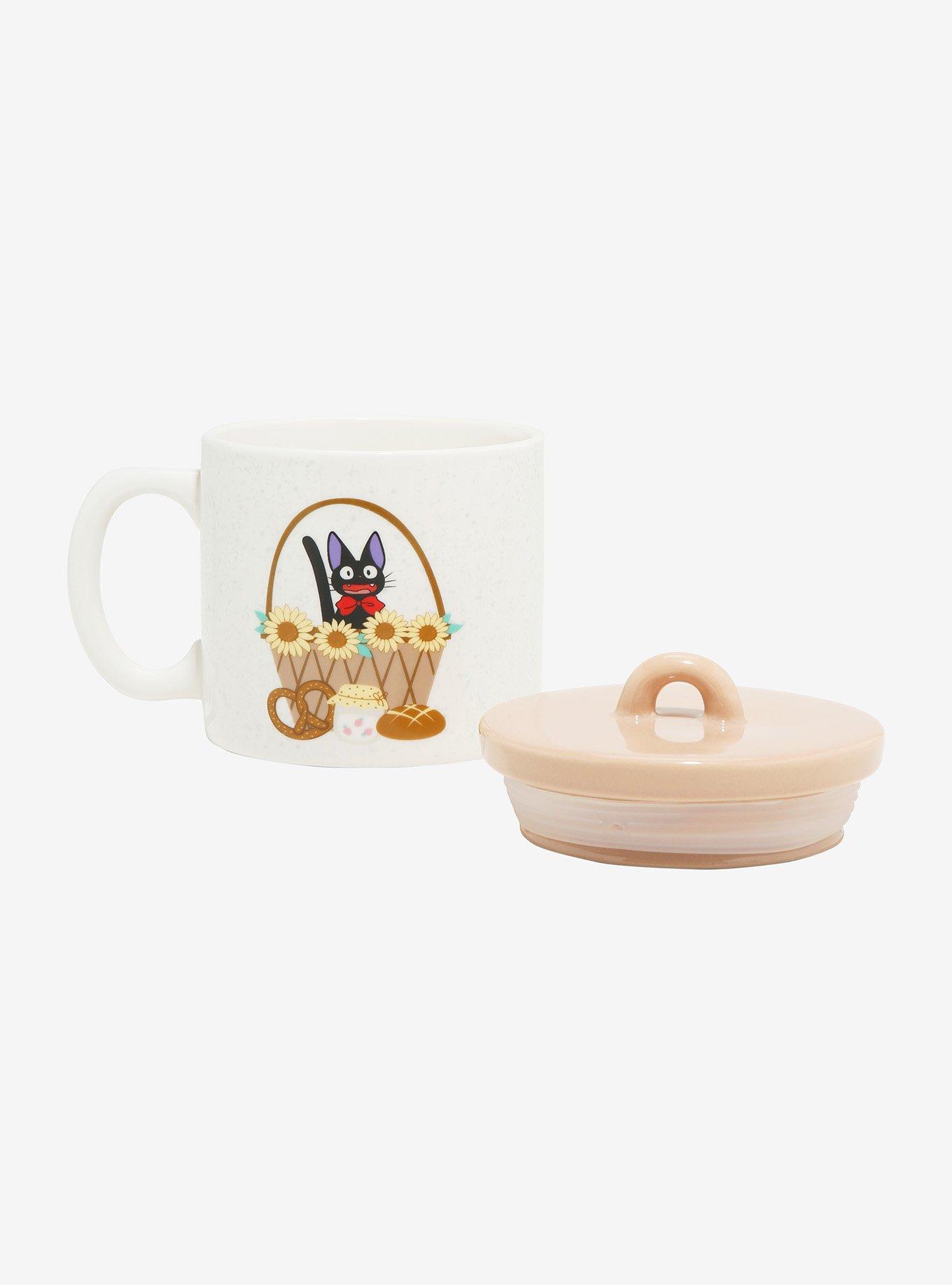 Studio Ghibli&reg; Kiki's Delivery Service Jiji Flowers Mug With Lid, , alternate