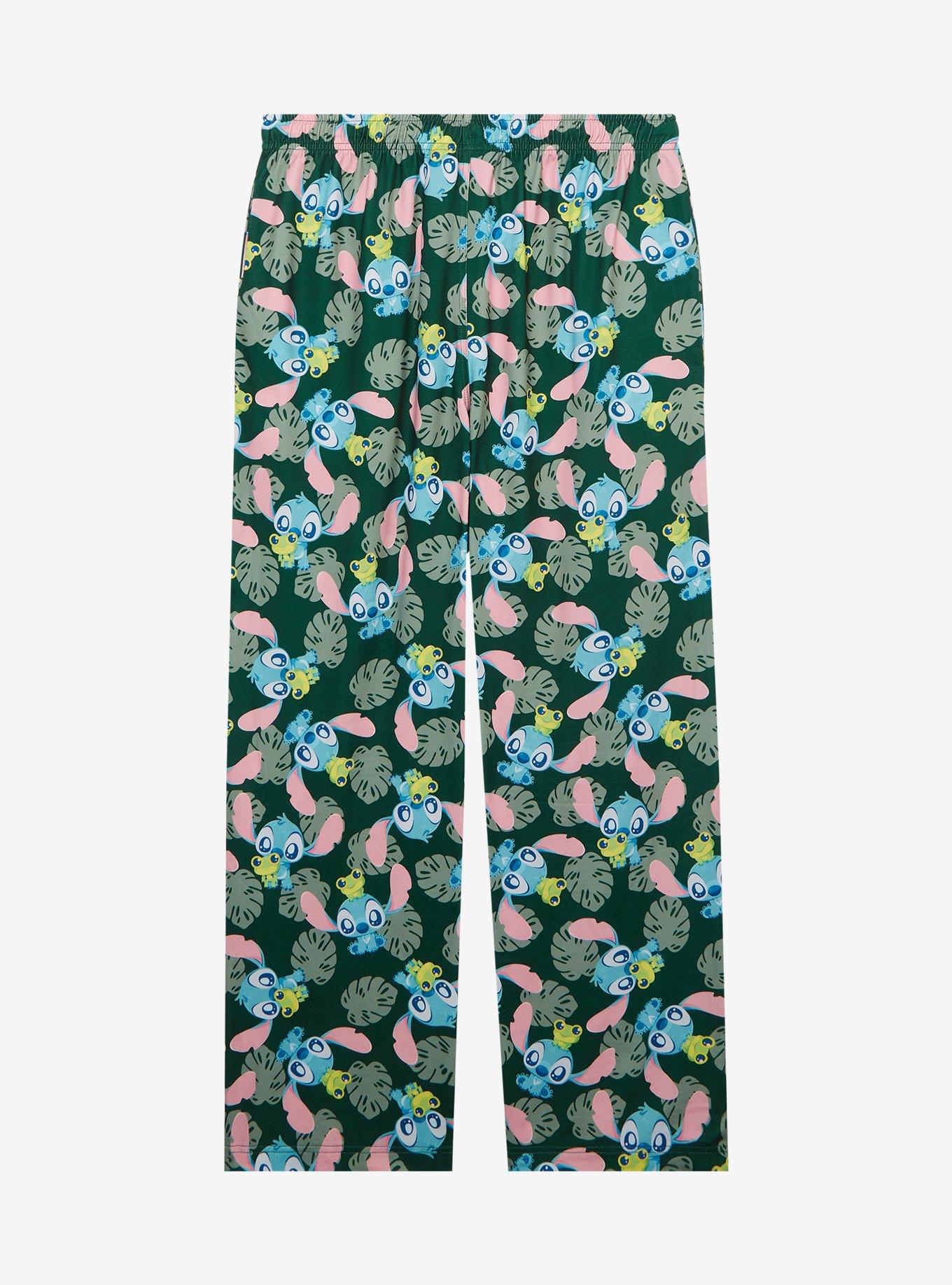 Disney Lilo & Stitch Frog Palm Frond Allover Print Sleep Pants — BoxLunch Exclusive, HUNTER GREEN, alternate