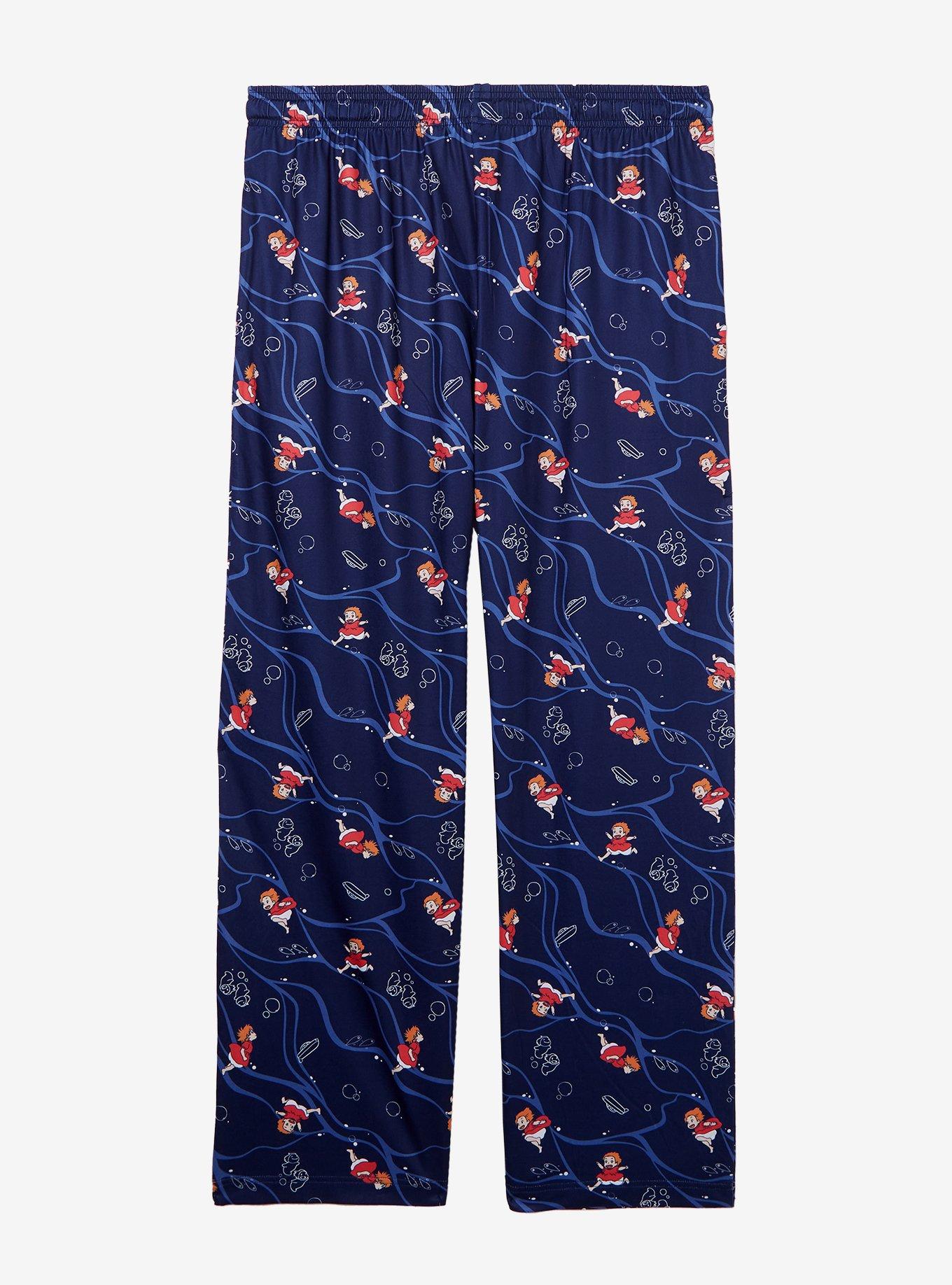 Studio Ghibli Ponyo Poses Allover Print Sleep Pants &mdash; BoxLunch Exclusive, NAVY, alternate