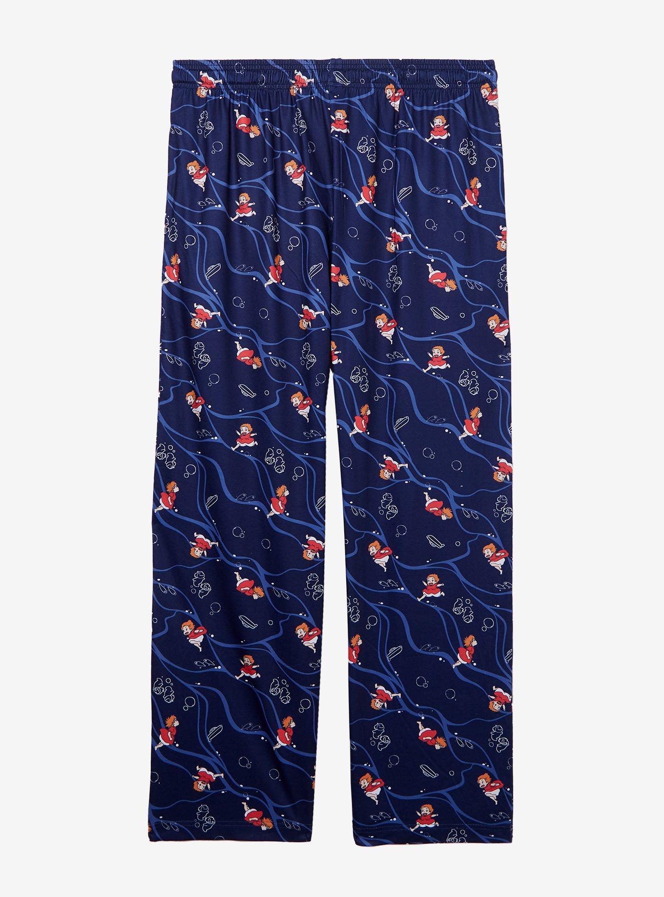 Studio Ghibli Ponyo Poses Allover Print Sleep Pants — BoxLunch Exclusive, NAVY, alternate