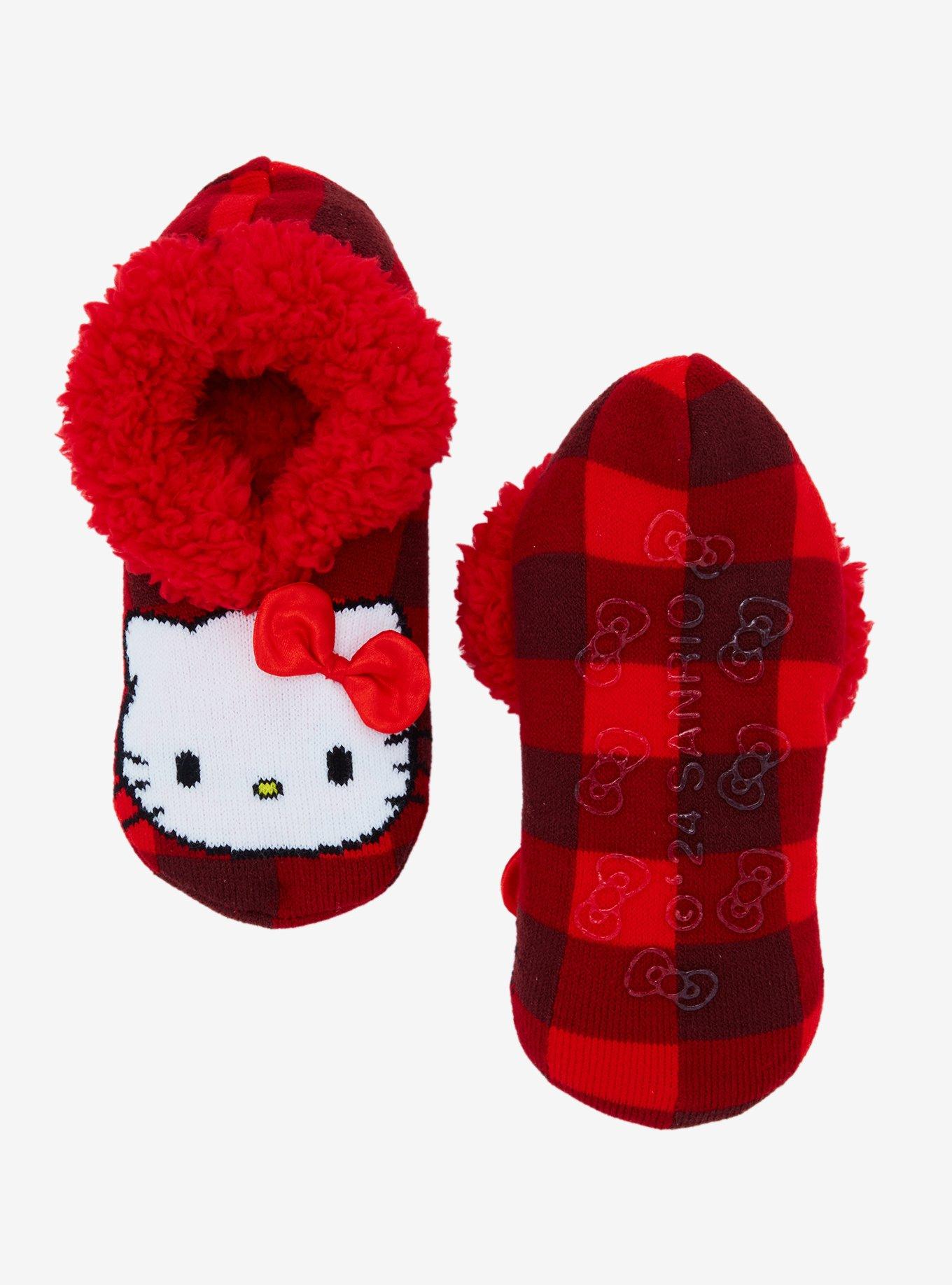 Sanrio Hello Kitty Plaid Allover Print Slipper Socks - BoxLunch Exclusive, , alternate