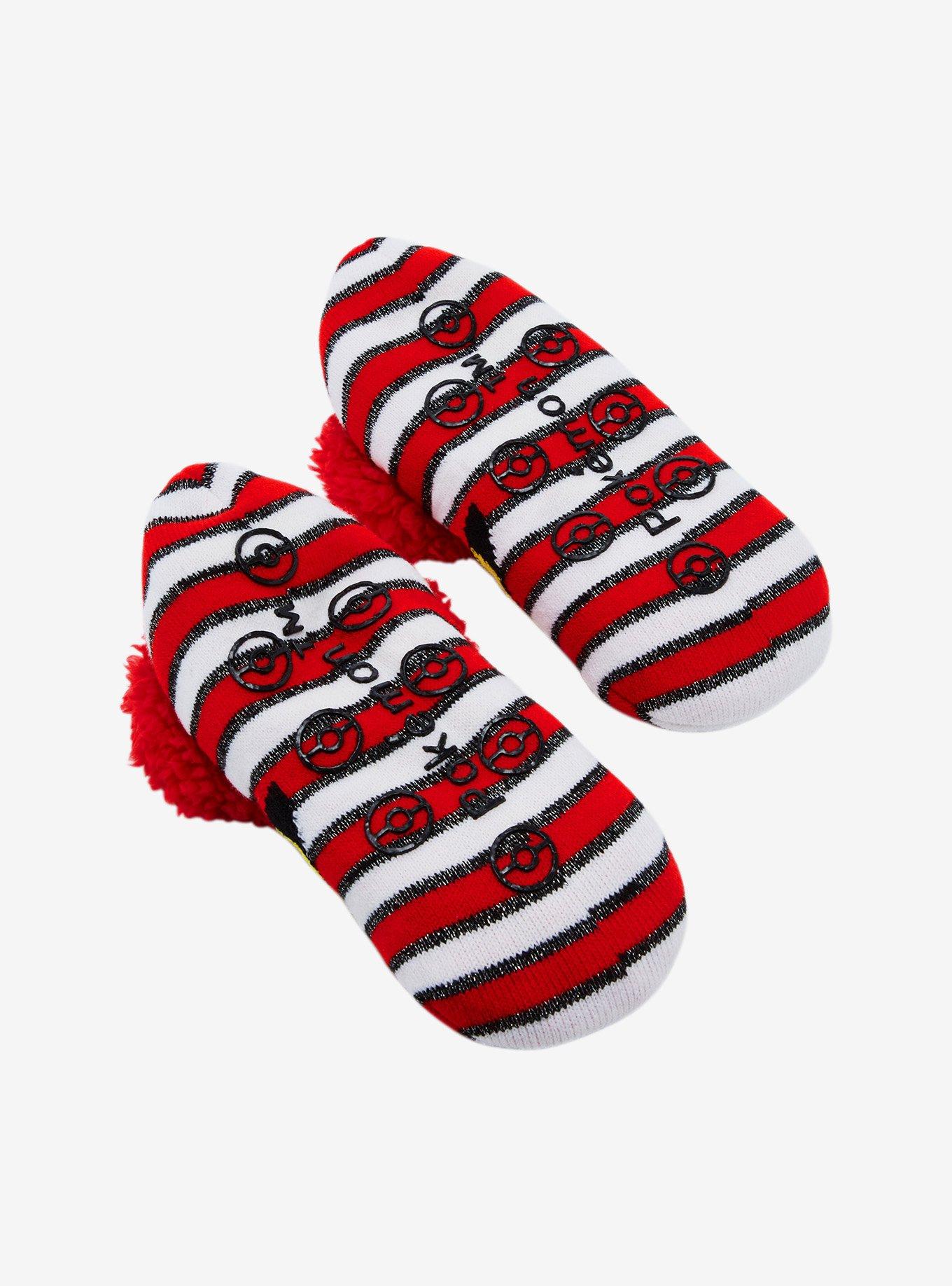 Pok&eacute;mon Pikachu Striped Slipper Socks - BoxLunch Exclusive, , alternate